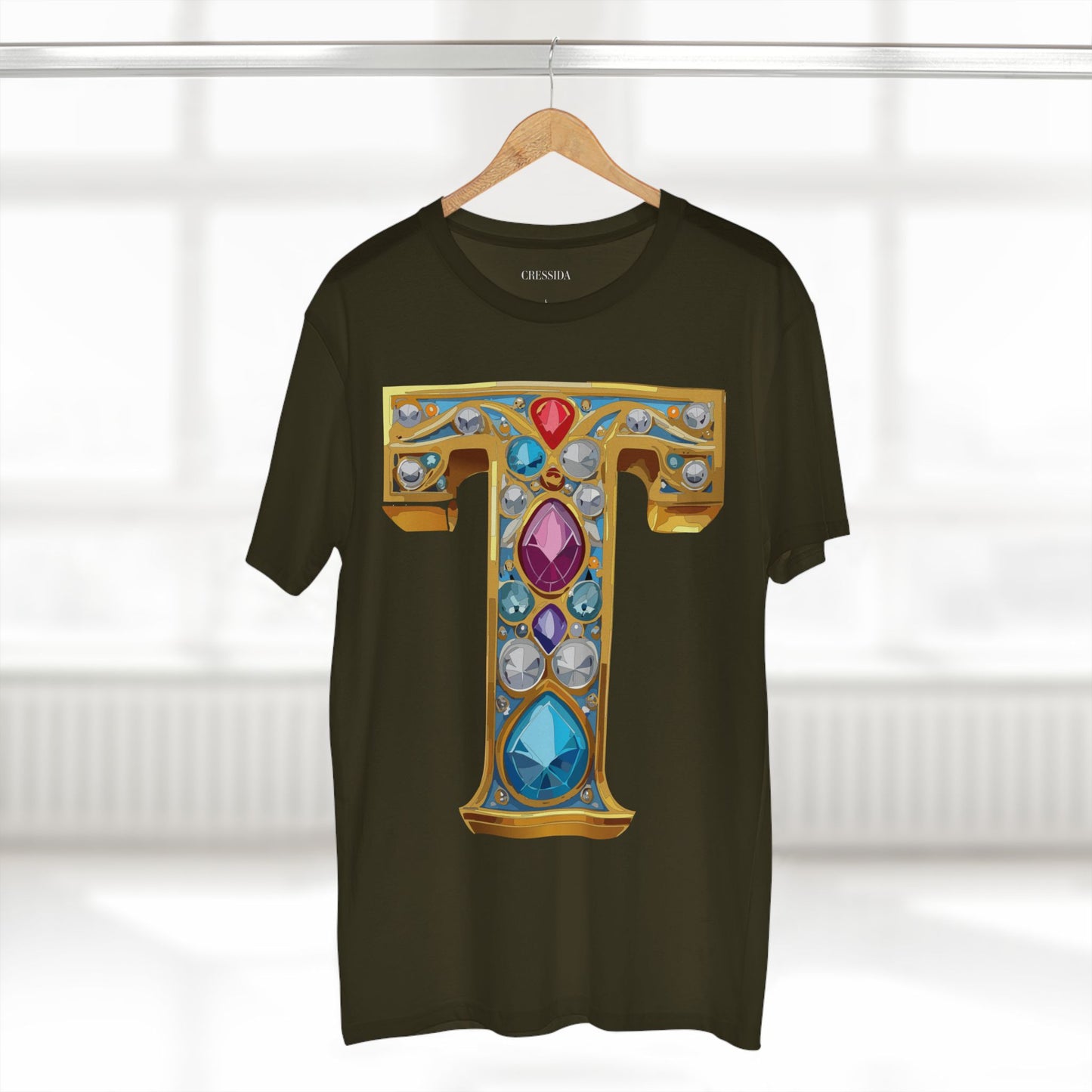 Letter Shirt, Shirt with Letters, Tee Shirt with Gold Letters
