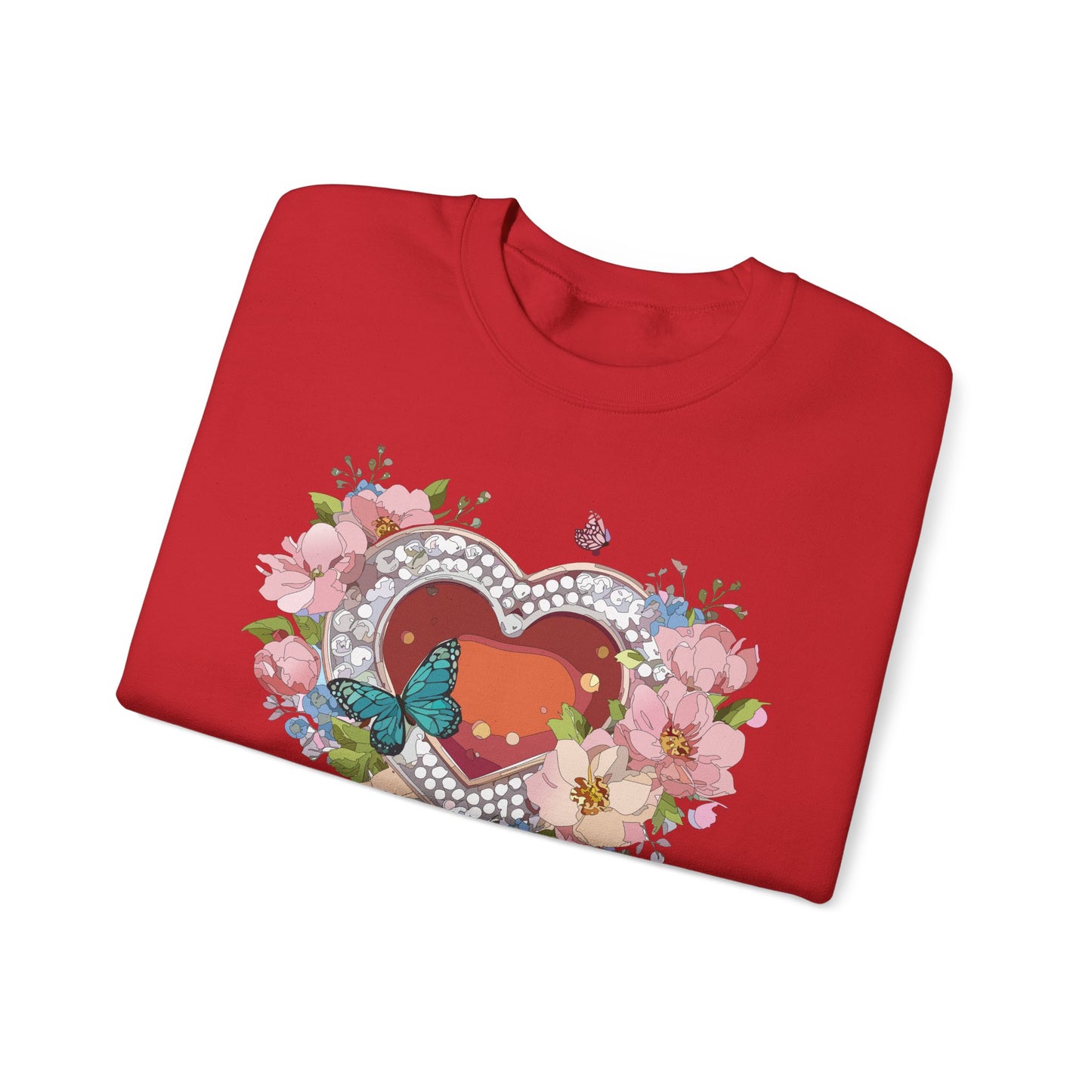 Floral Heart Sweatshirt, Floral Love Sweatshirt, Valentine's Day Sweatshirt, Heart Floral Sweatshirt
