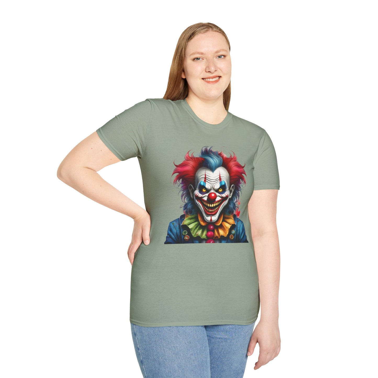 Clown Shirt, T Shirt with Clown, Funny Man Shirt, Tee Shirt with Funny Man, Circus Shirt, Shirt with Circus, Scary Man Shirt, Shirt with Scary Man