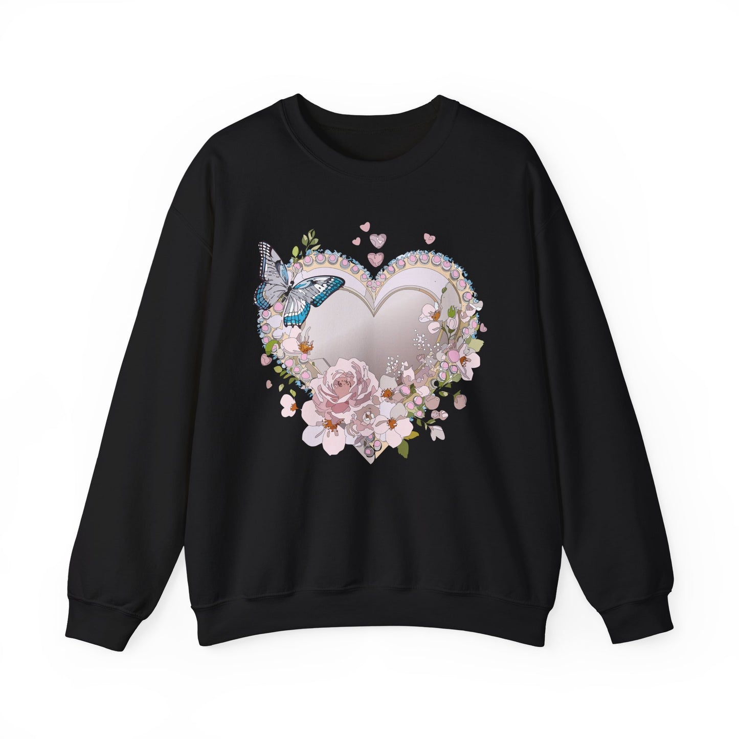 Floral Heart Sweatshirt, Floral Love Sweatshirt, Valentine's Day Sweatshirt, Heart Floral Sweatshirt