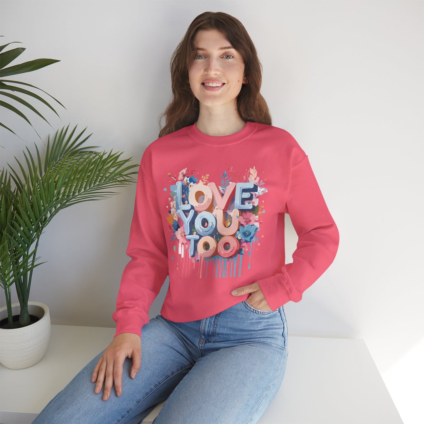 Floral Love Sweatshirt, Valentine's Day Sweatshirt, Love Flower Sweatshirt
