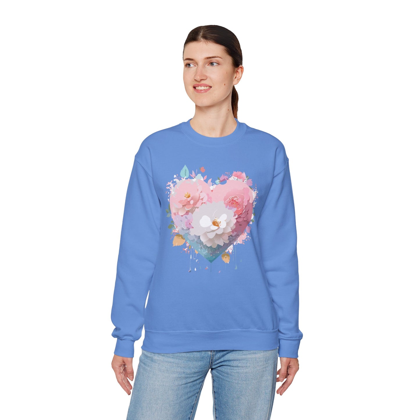 Floral Heart Sweatshirt, Floral Love Sweatshirt, Valentine's Day Sweatshirt, Heart Floral Sweatshirt