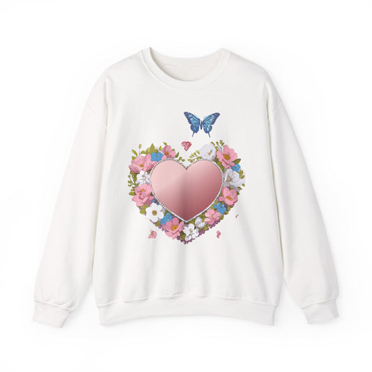 Floral Heart Sweatshirt, Floral Love Sweatshirt, Valentine's Day Sweatshirt, Heart Floral Sweatshirt