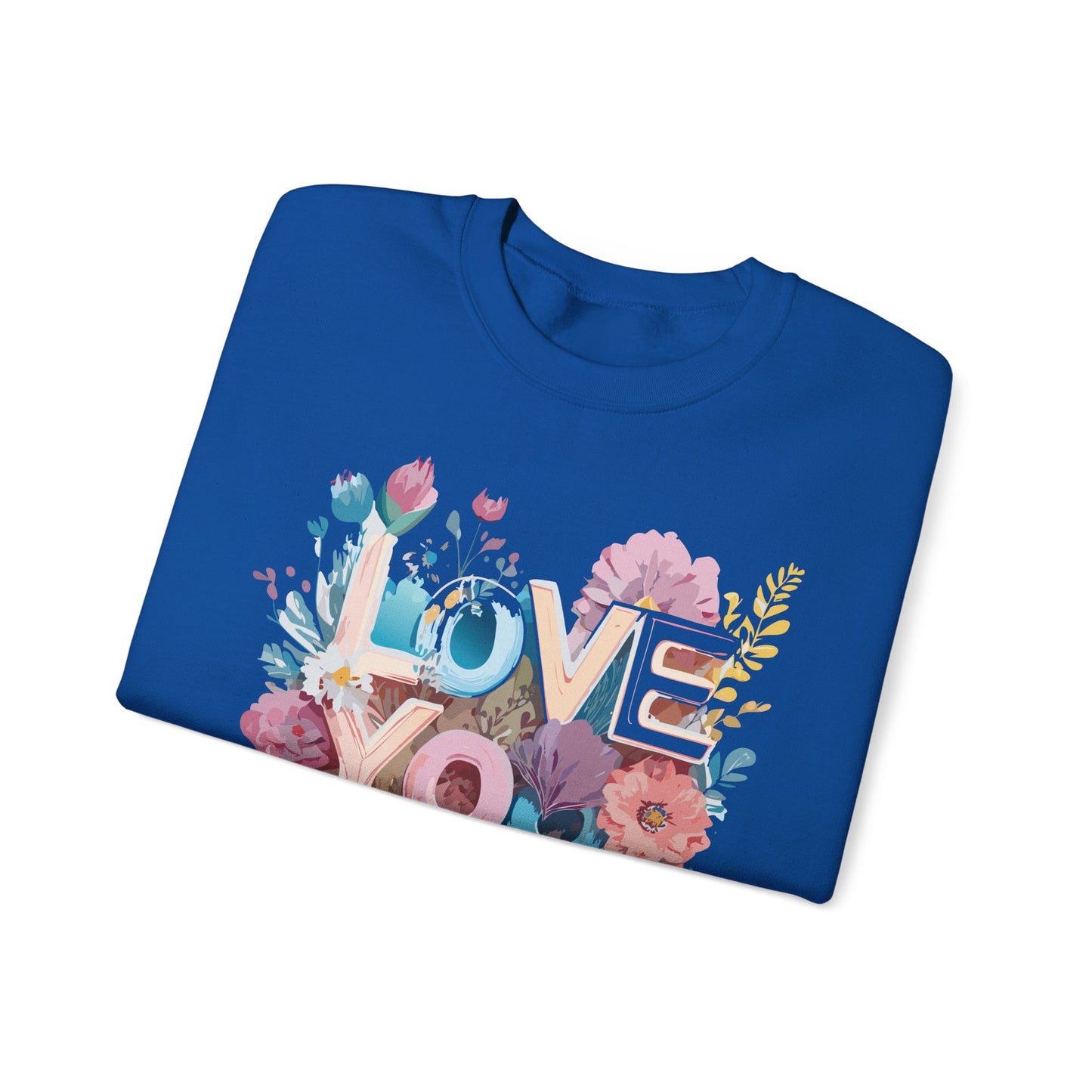 Floral Love Sweatshirt, Valentine's Day Sweatshirt, Love Flower Sweatshirt