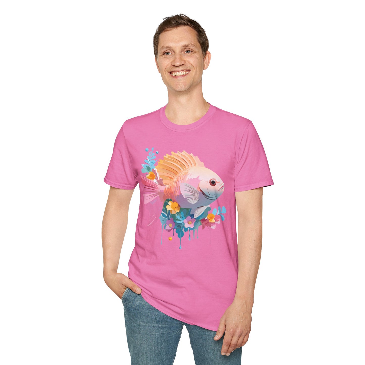 Fish Art Design Shirt, T Shirt with Fish, Graphic Shirt, Tee Shirt with Graphic Design, Shirt with Fish Graphic Art