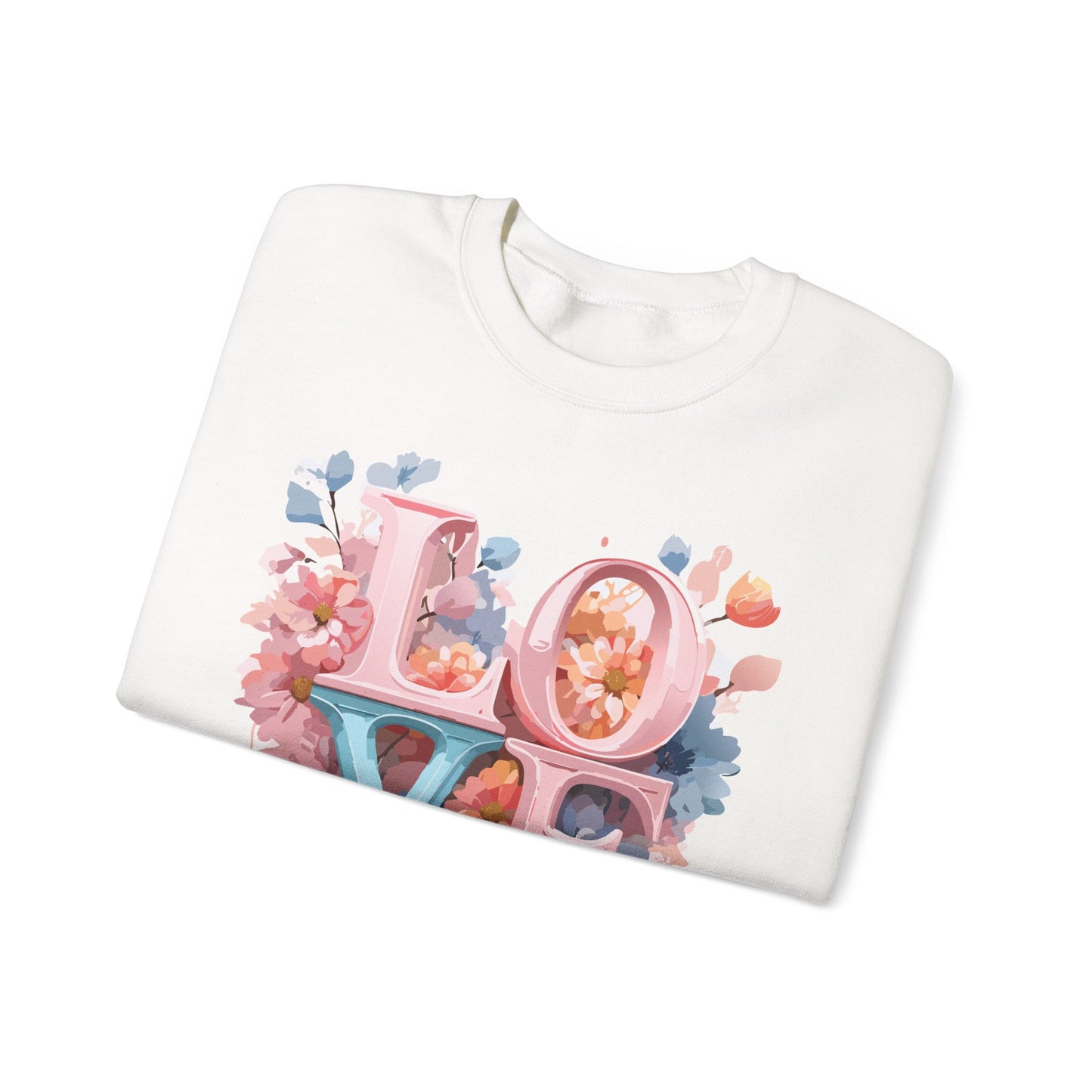 Floral Love Sweatshirt, Valentine's Day Sweatshirt, Love Flower Sweatshirt
