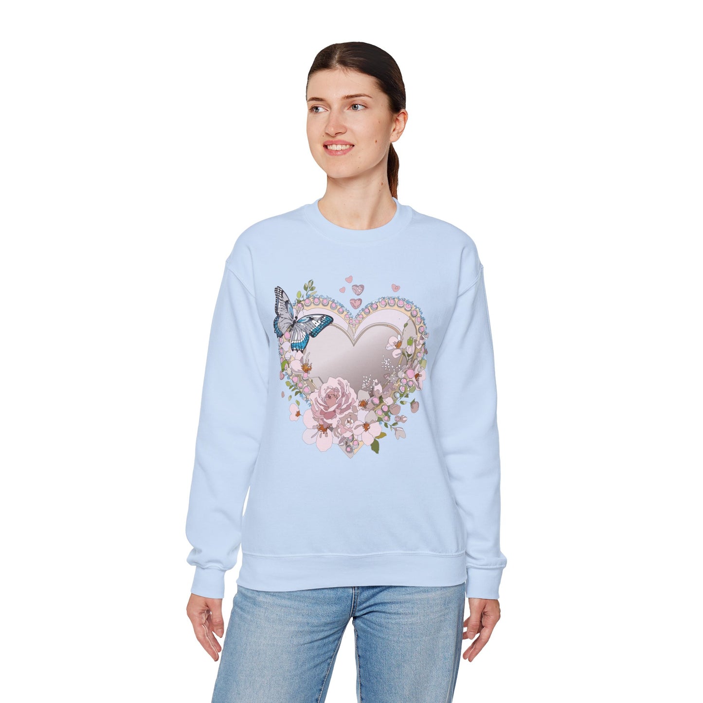 Floral Heart Sweatshirt, Floral Love Sweatshirt, Valentine's Day Sweatshirt, Heart Floral Sweatshirt