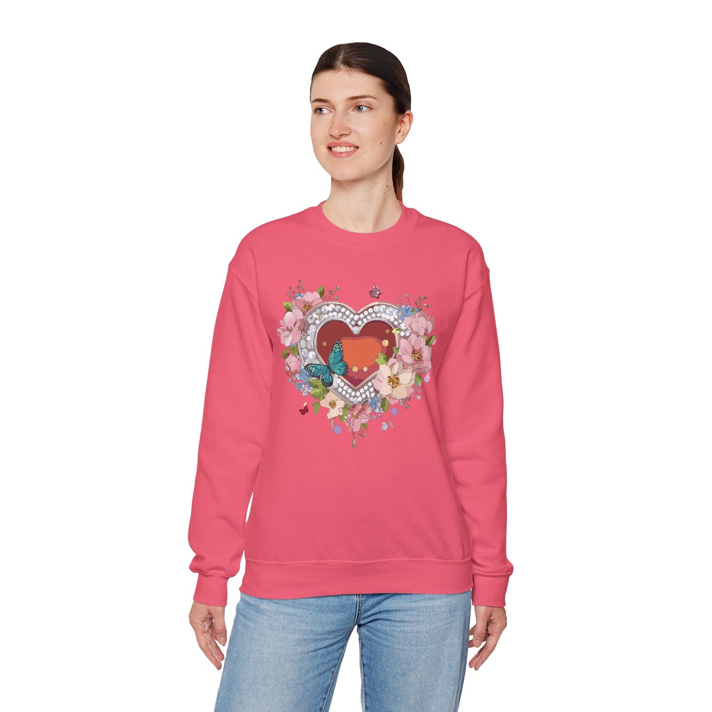 Floral Heart Sweatshirt, Floral Love Sweatshirt, Valentine's Day Sweatshirt, Heart Floral Sweatshirt