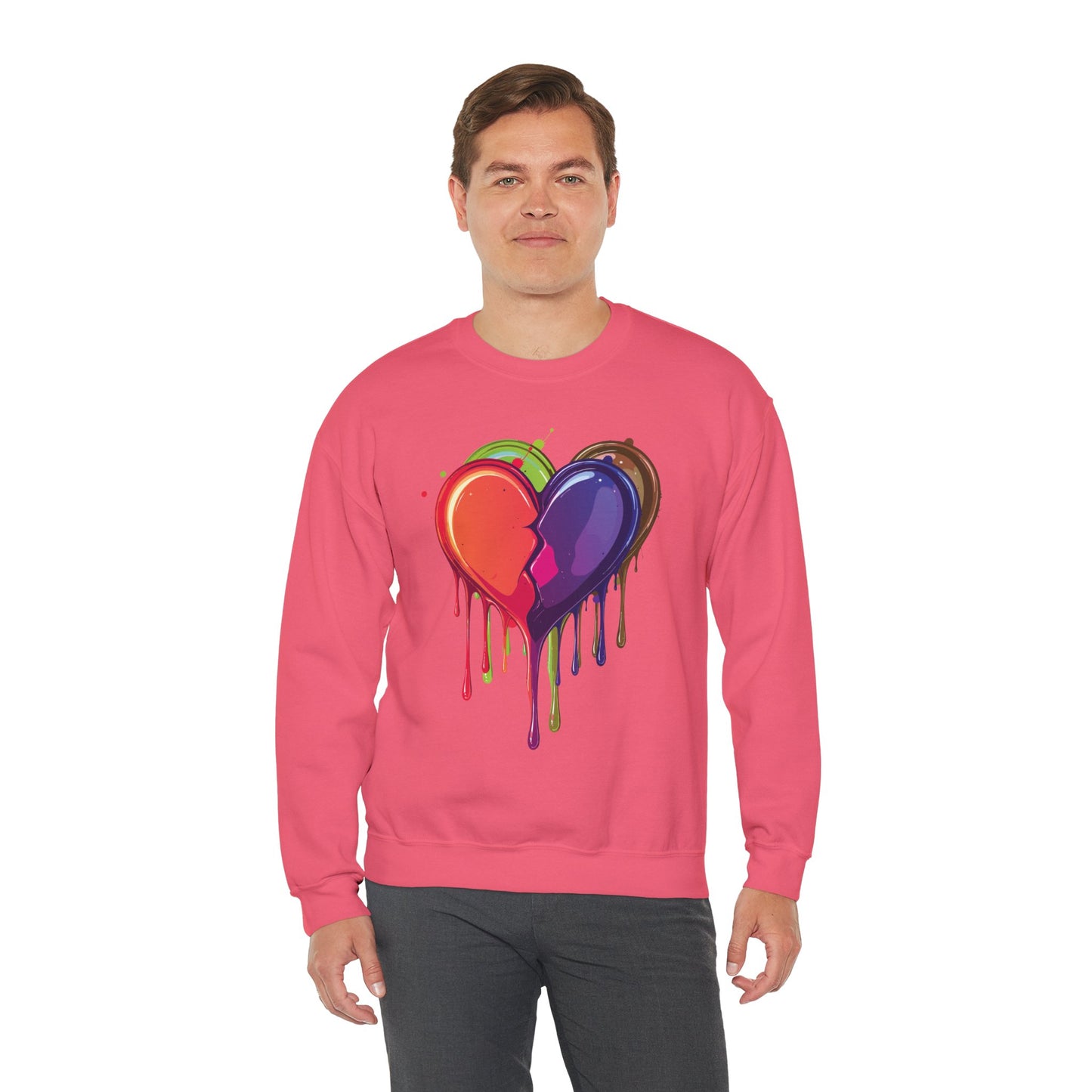 Double Bleeding Heart Sweatshirt, Big Heart Sweatshirt, Love Sweatshirt, Valentine's Day Sweatshirt, Heart Sweatshirt 119