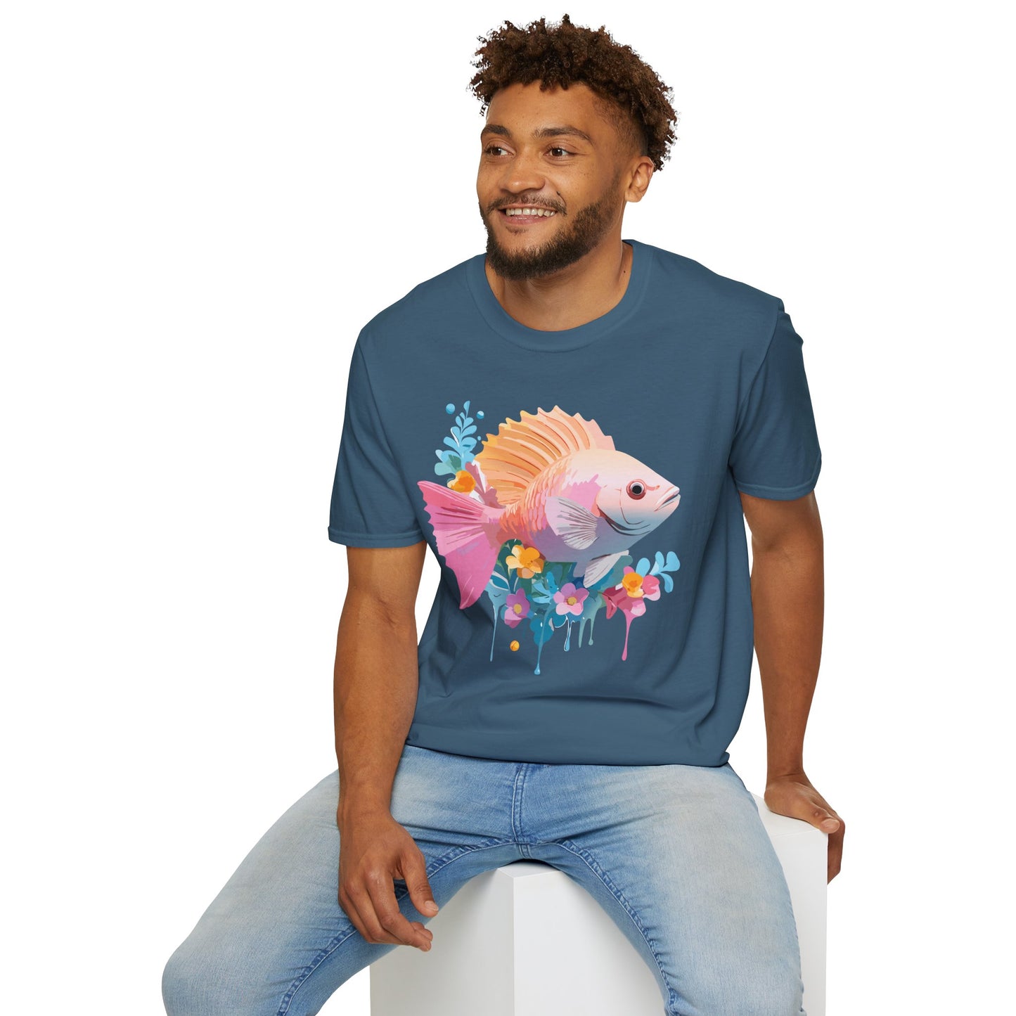 Fish Art Design Shirt, T Shirt with Fish, Graphic Shirt, Tee Shirt with Graphic Design, Shirt with Fish Graphic Art