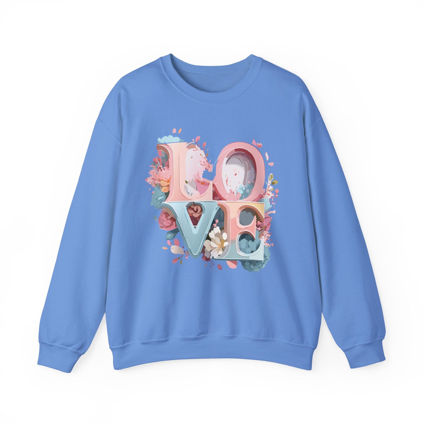 Floral Love Sweatshirt, Valentine's Day Sweatshirt, Love Flower Sweatshirt