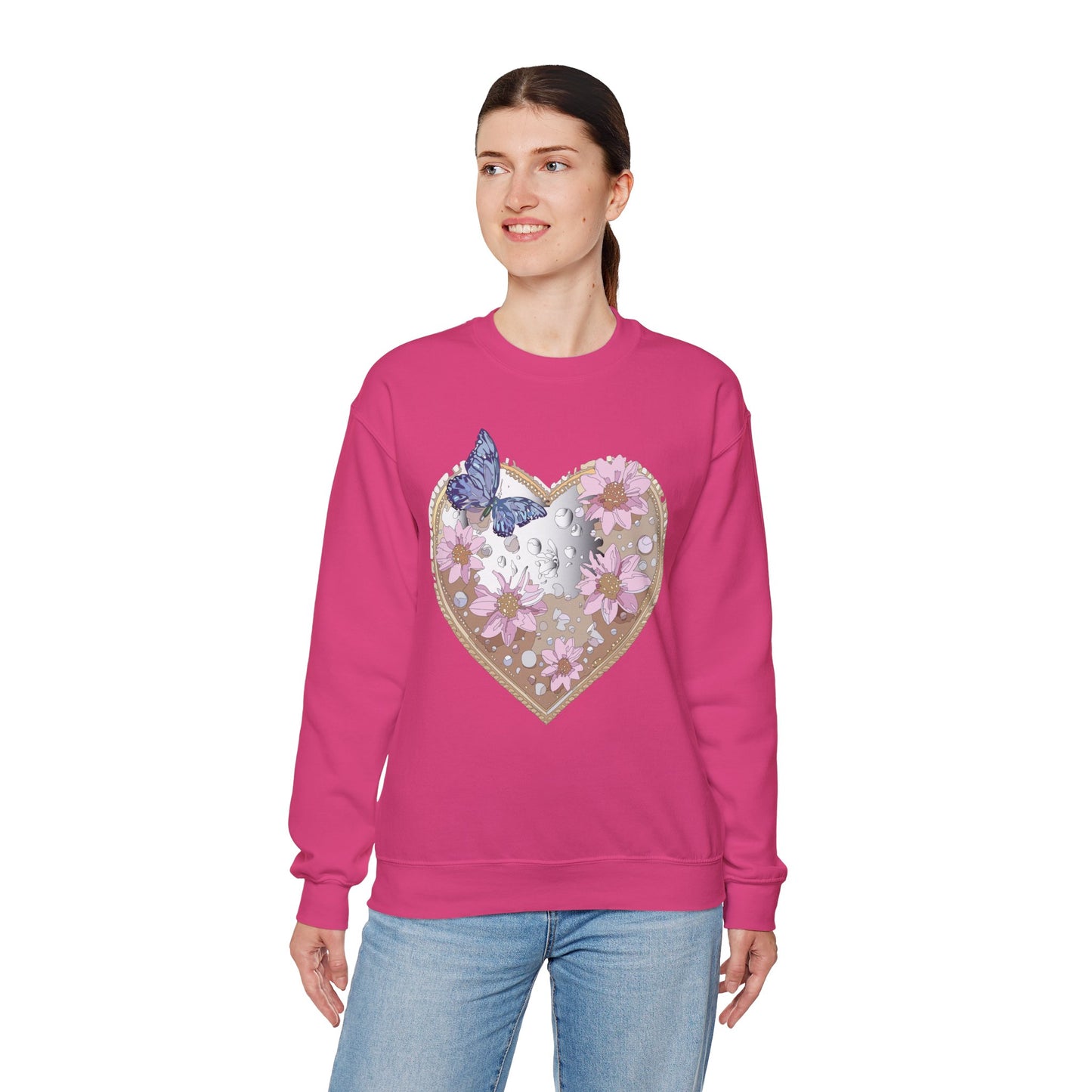Floral Heart Sweatshirt, Floral Love Sweatshirt, Valentine's Day Sweatshirt, Heart Floral Sweatshirt