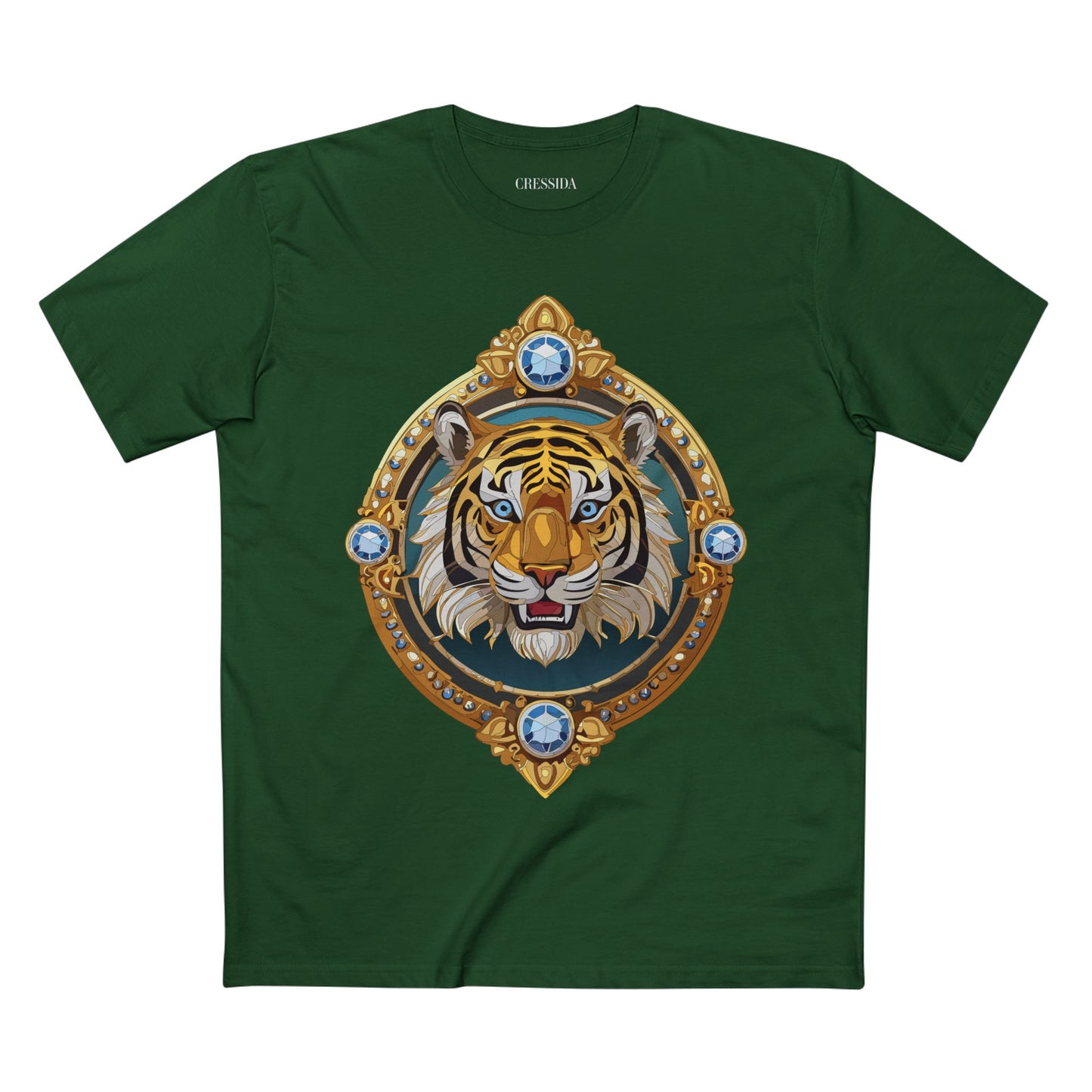 Unisex Premium Cotton Tee Shirt With Antique Animal Medallion Design