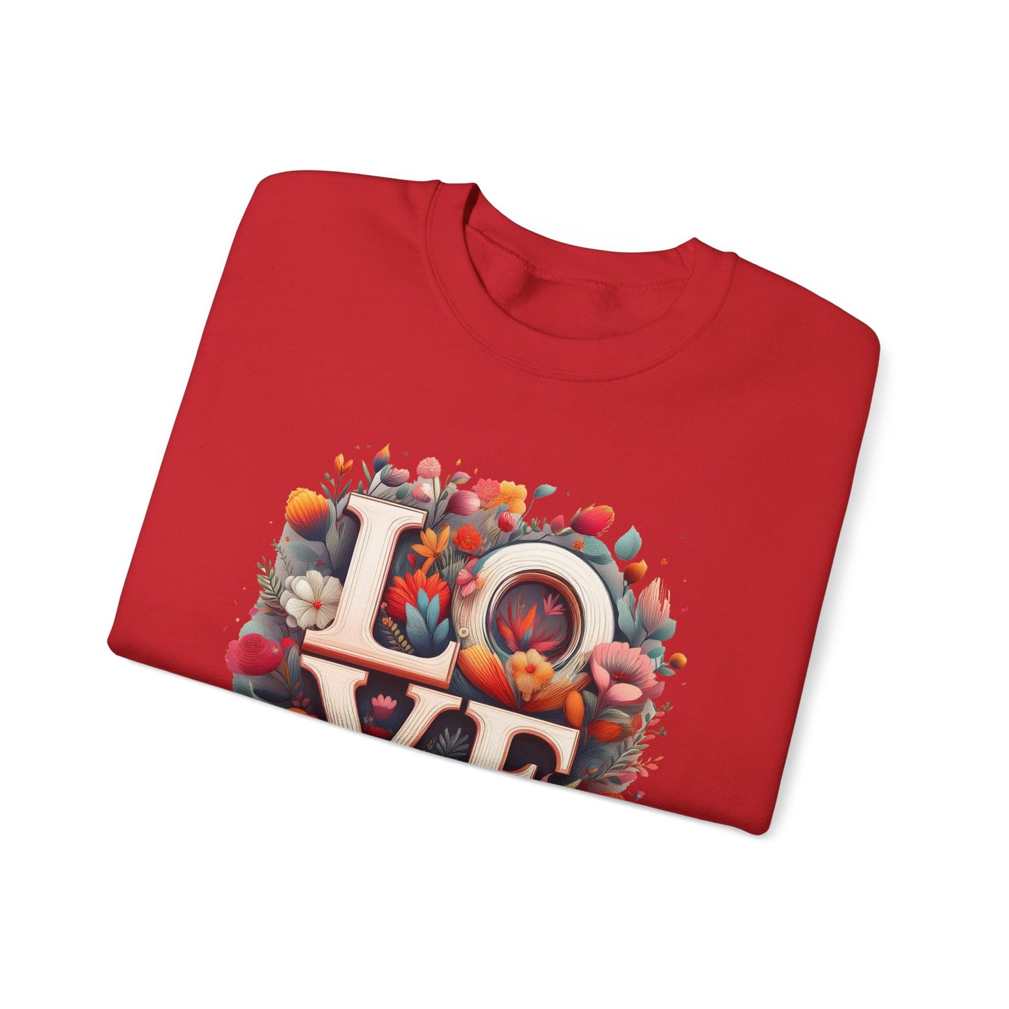 Floral Love Sweatshirt, Valentine's Day Sweatshirt, Love Flower Sweatshirt