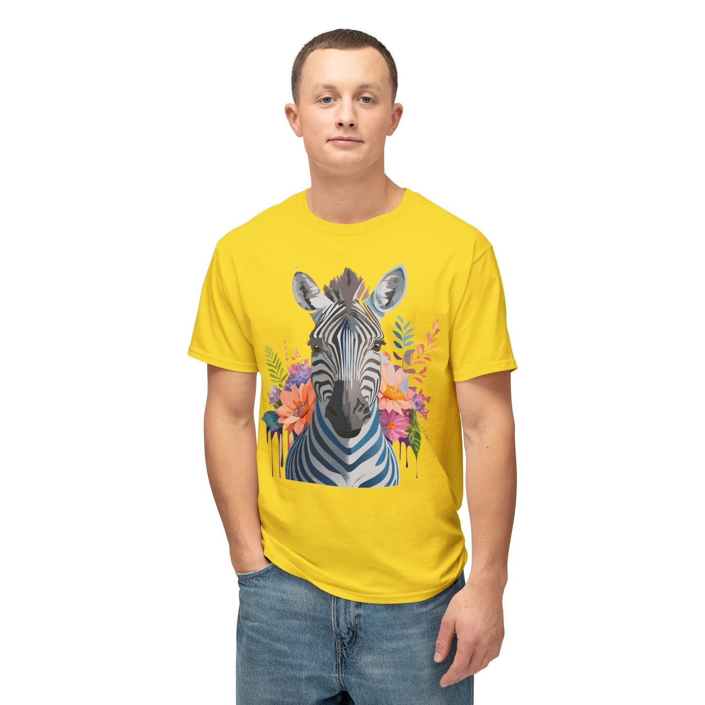 Zebra T-Shirt, Vintage Zebra Tee, Floral Tees, Zebra Art Design Shirt, Tee Shirt with Zebra 5
