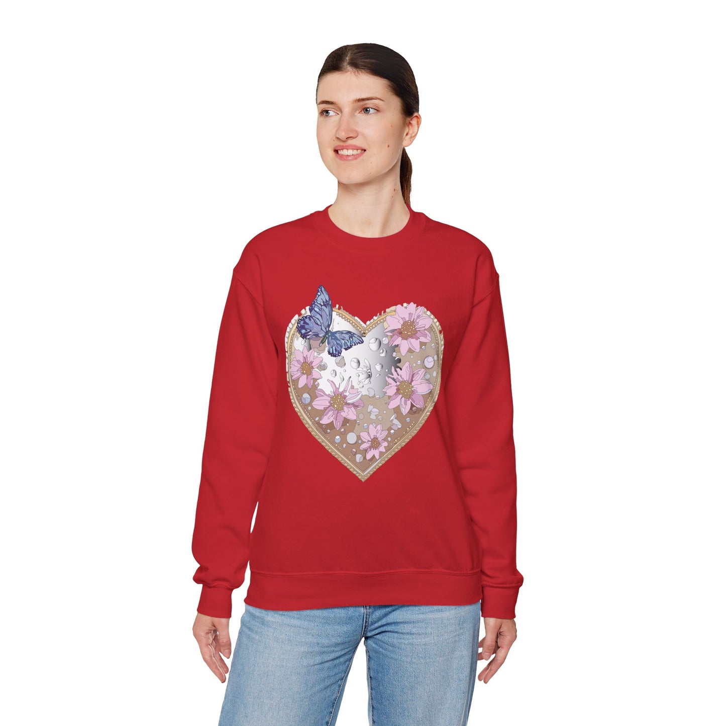 Floral Heart Sweatshirt, Floral Love Sweatshirt, Valentine's Day Sweatshirt, Heart Floral Sweatshirt