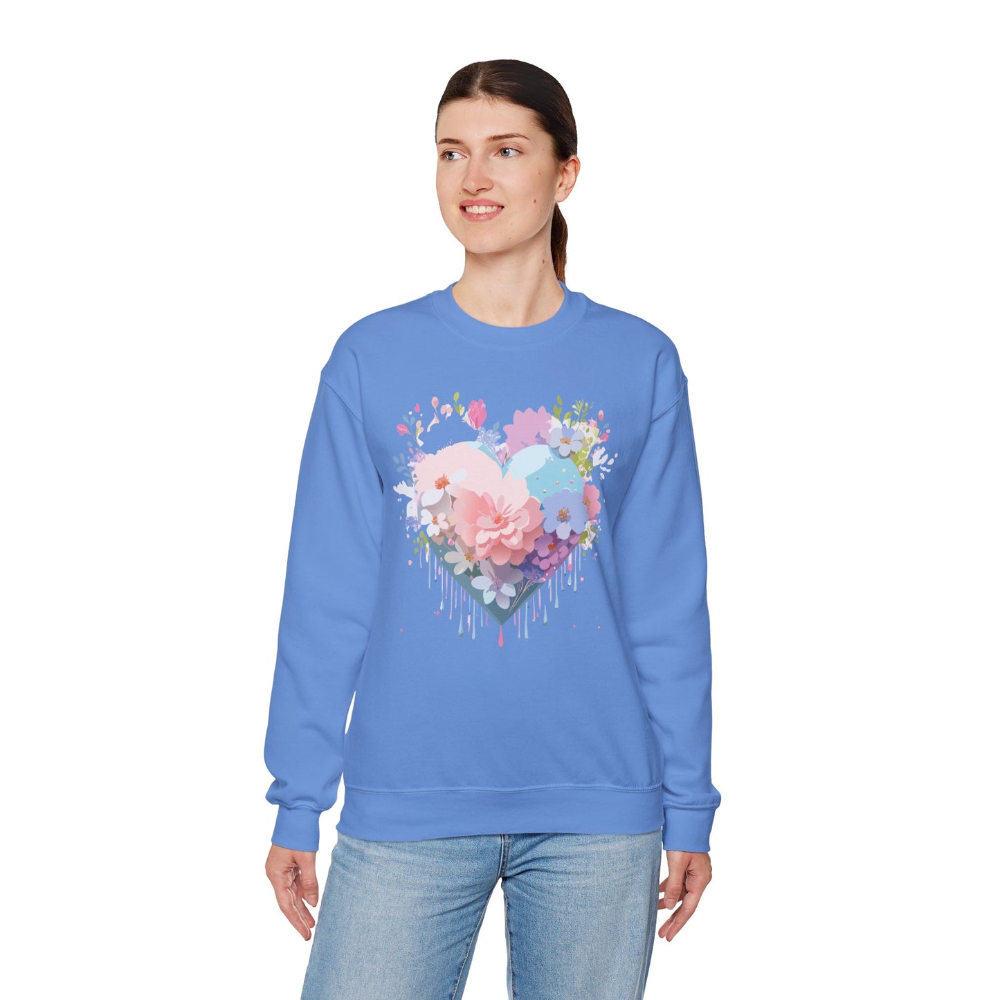 Floral Heart Sweatshirt, Floral Love Sweatshirt, Valentine's Day Sweatshirt, Heart Floral Sweatshirt