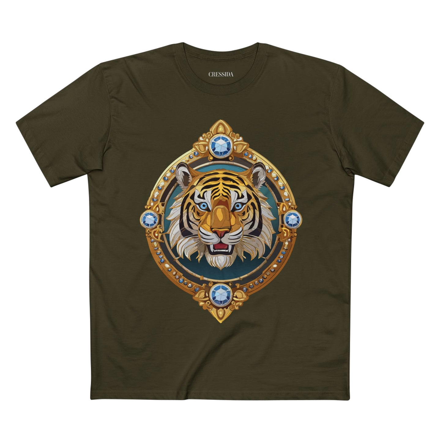 Unisex Premium Cotton Tee Shirt With Antique Animal Medallion Design