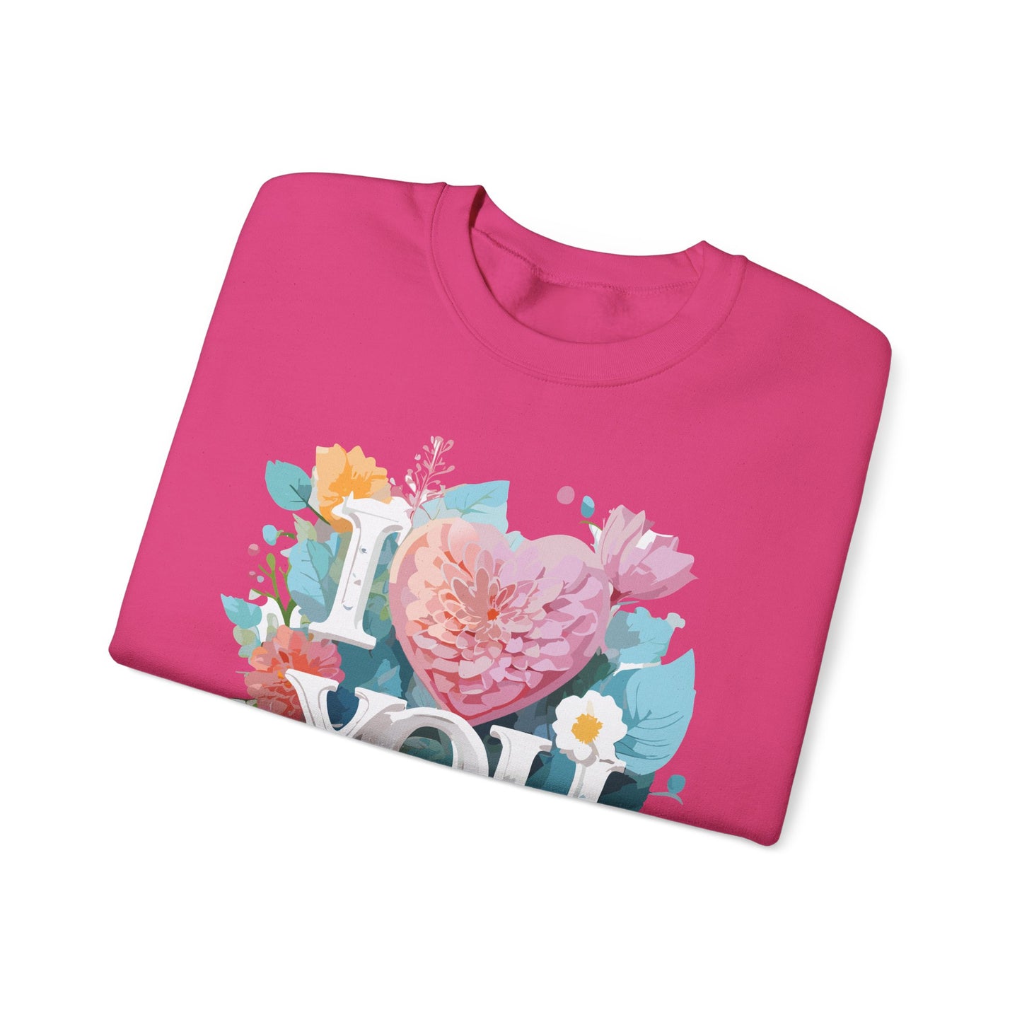 Floral Love Sweatshirt, Valentine's Day Sweatshirt, Love Flower Sweatshirt