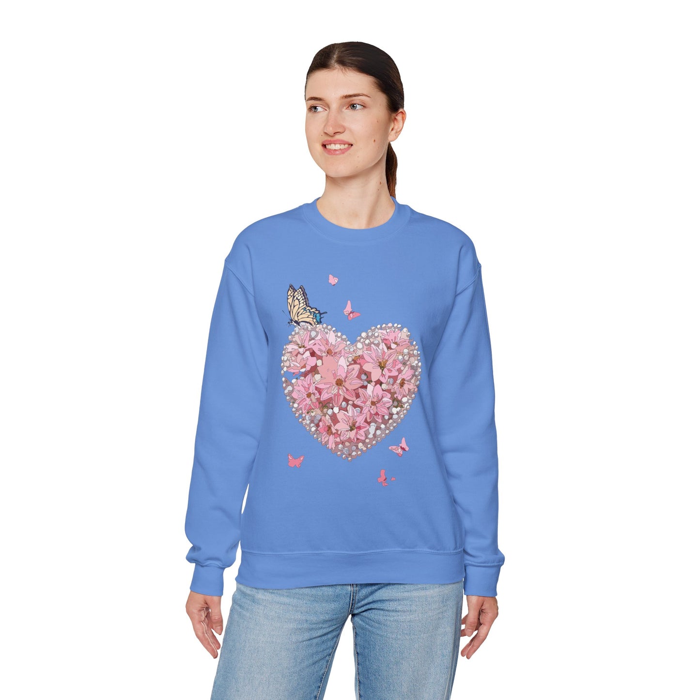 Floral Heart Sweatshirt, Floral Love Sweatshirt, Valentine's Day Sweatshirt, Heart Floral Sweatshirt
