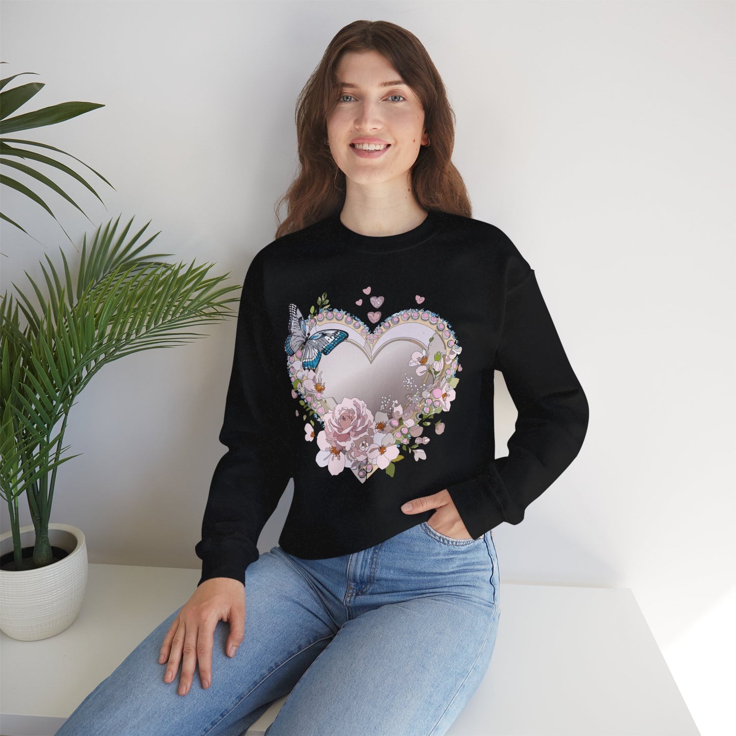 Floral Heart Sweatshirt, Floral Love Sweatshirt, Valentine's Day Sweatshirt, Heart Floral Sweatshirt