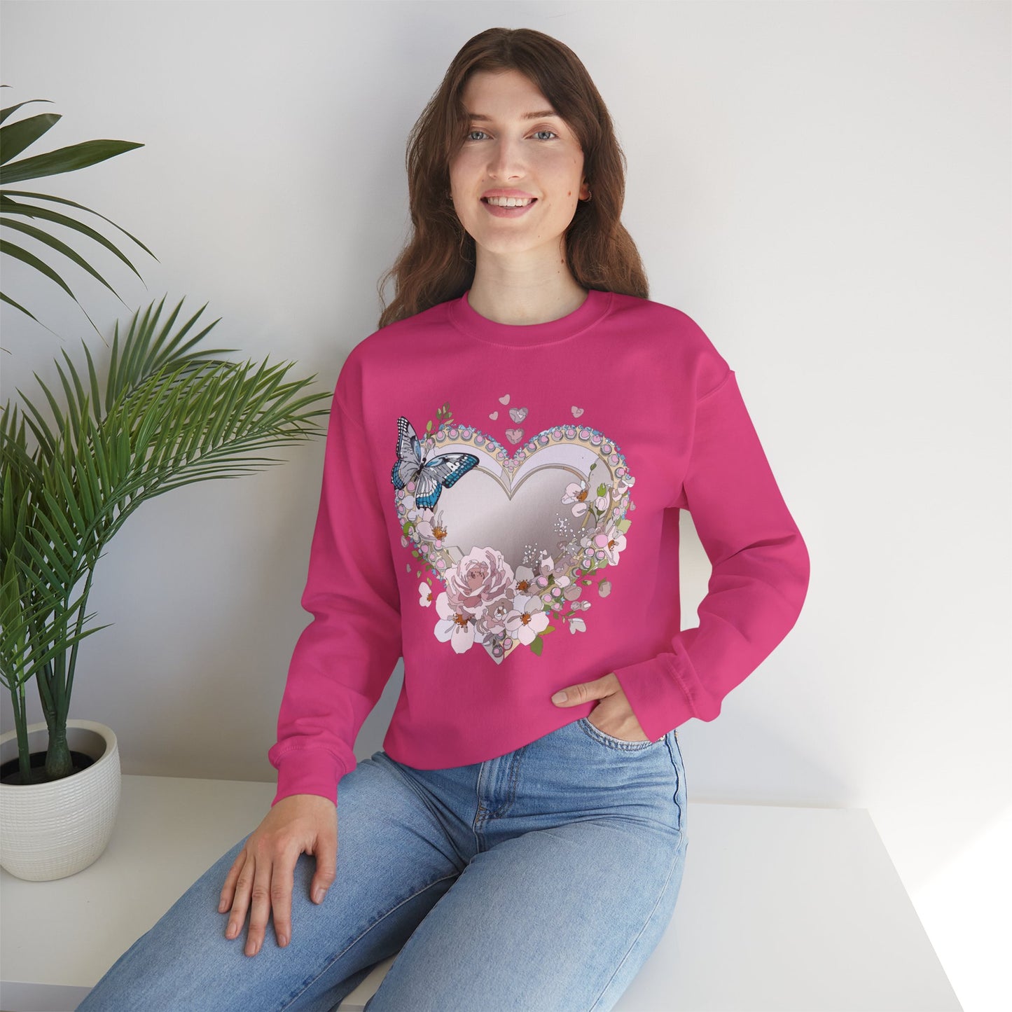 Floral Heart Sweatshirt, Floral Love Sweatshirt, Valentine's Day Sweatshirt, Heart Floral Sweatshirt