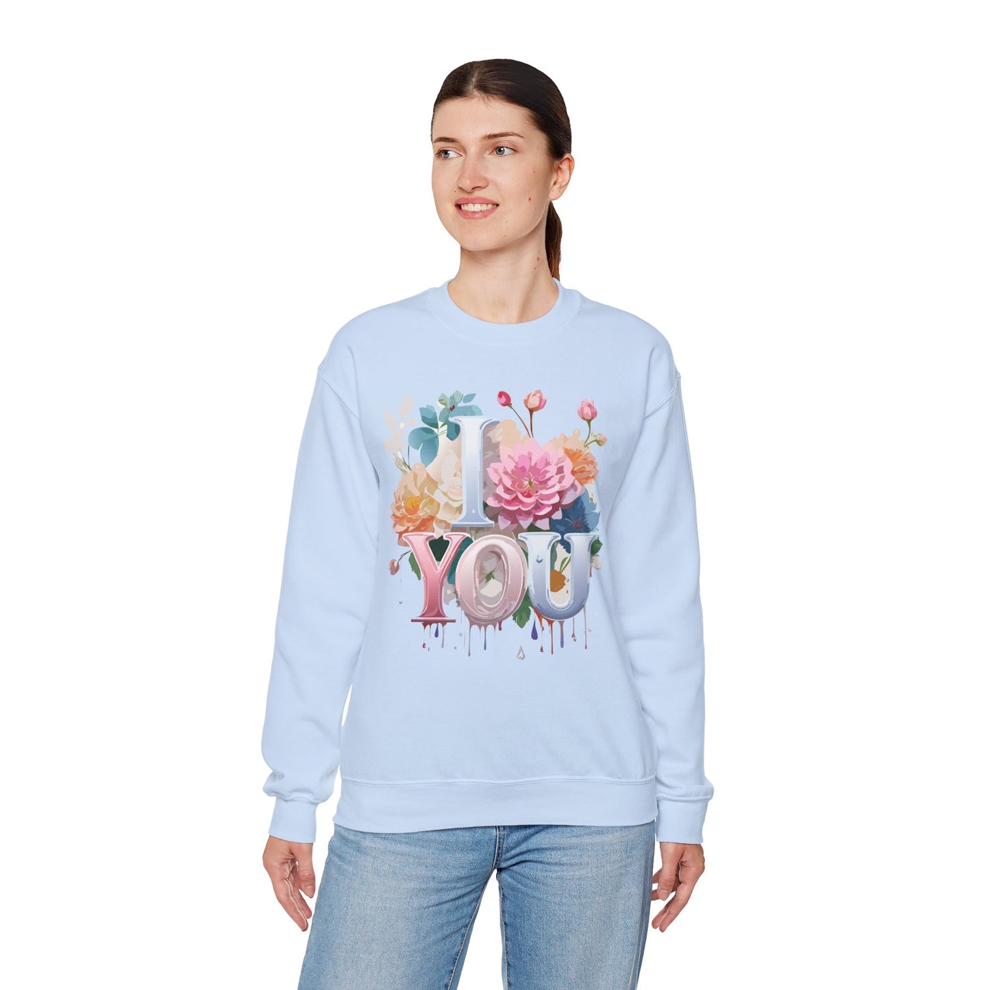 Floral Love Sweatshirt, Valentine's Day Sweatshirt, Love Flower Sweatshirt