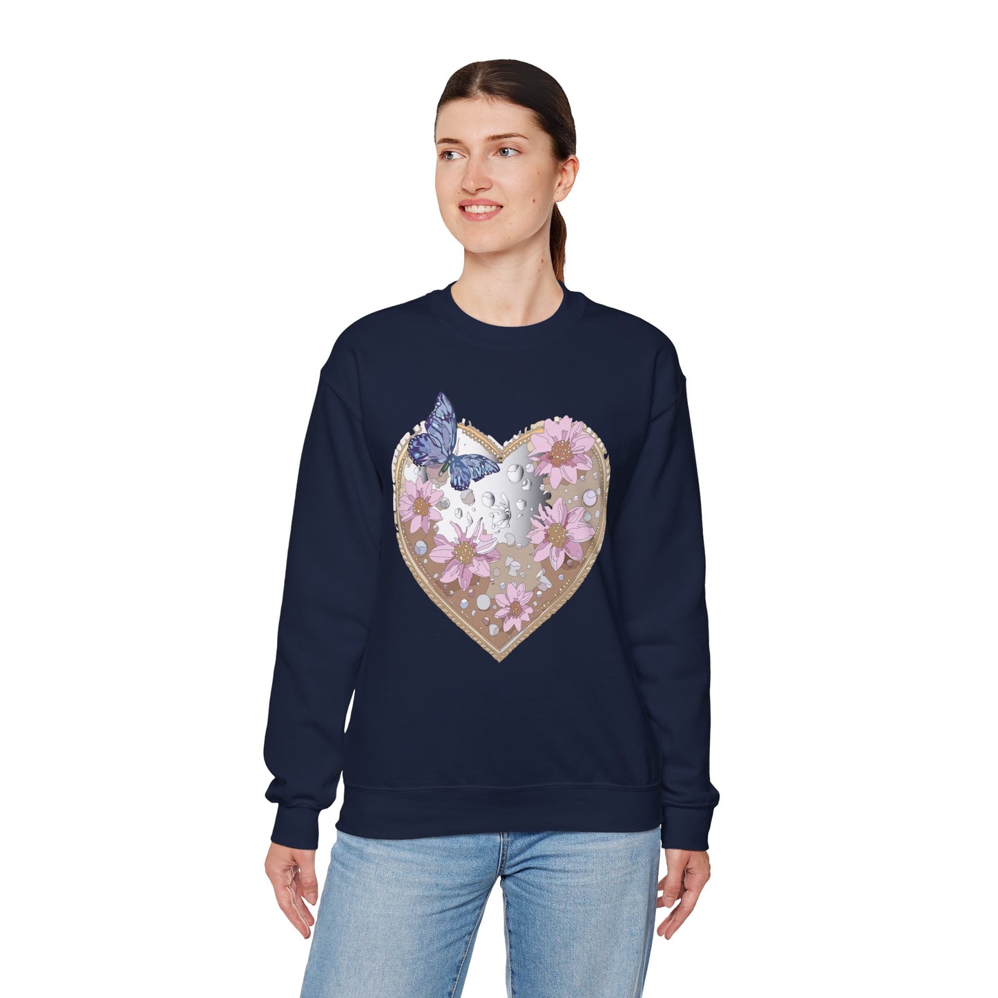 Floral Heart Sweatshirt, Floral Love Sweatshirt, Valentine's Day Sweatshirt, Heart Floral Sweatshirt