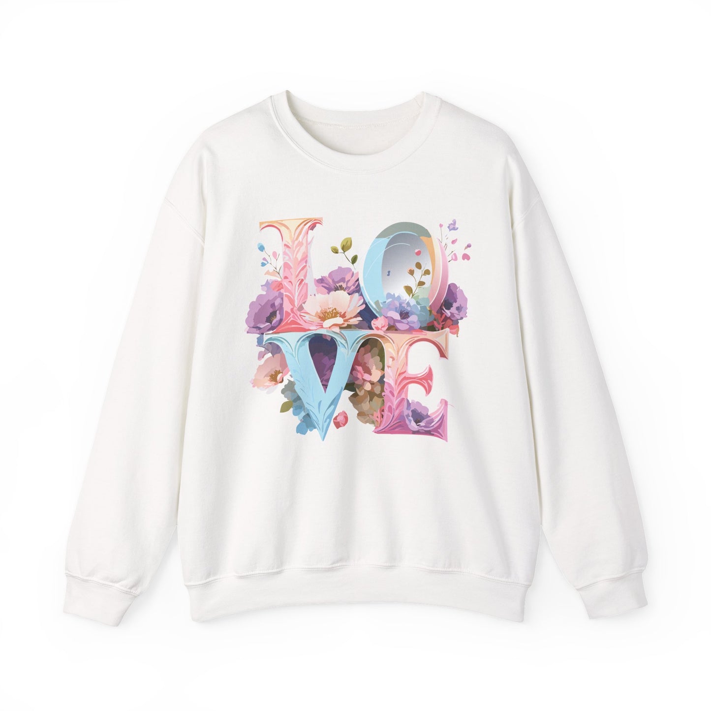 Floral Love Sweatshirt, Valentine's Day Sweatshirt, Love Flower Sweatshirt