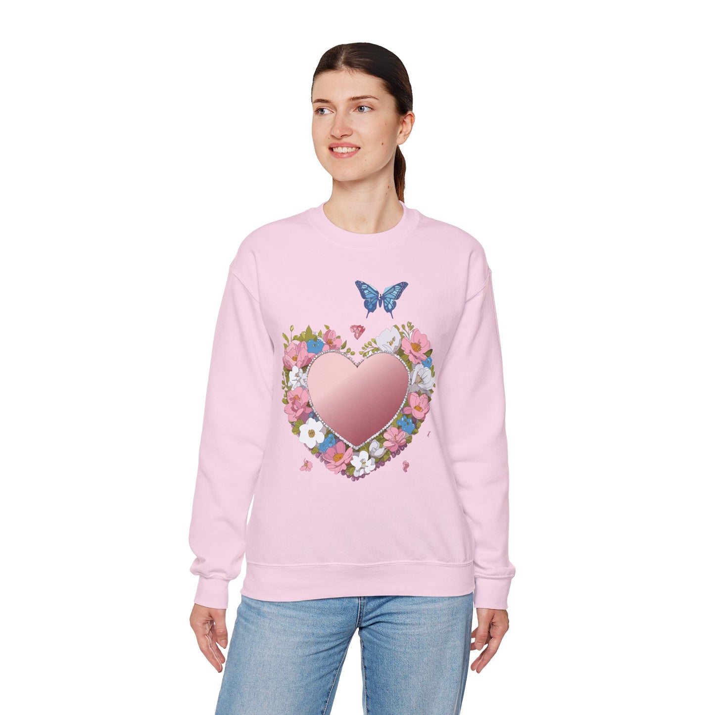 Floral Heart Sweatshirt, Floral Love Sweatshirt, Valentine's Day Sweatshirt, Heart Floral Sweatshirt
