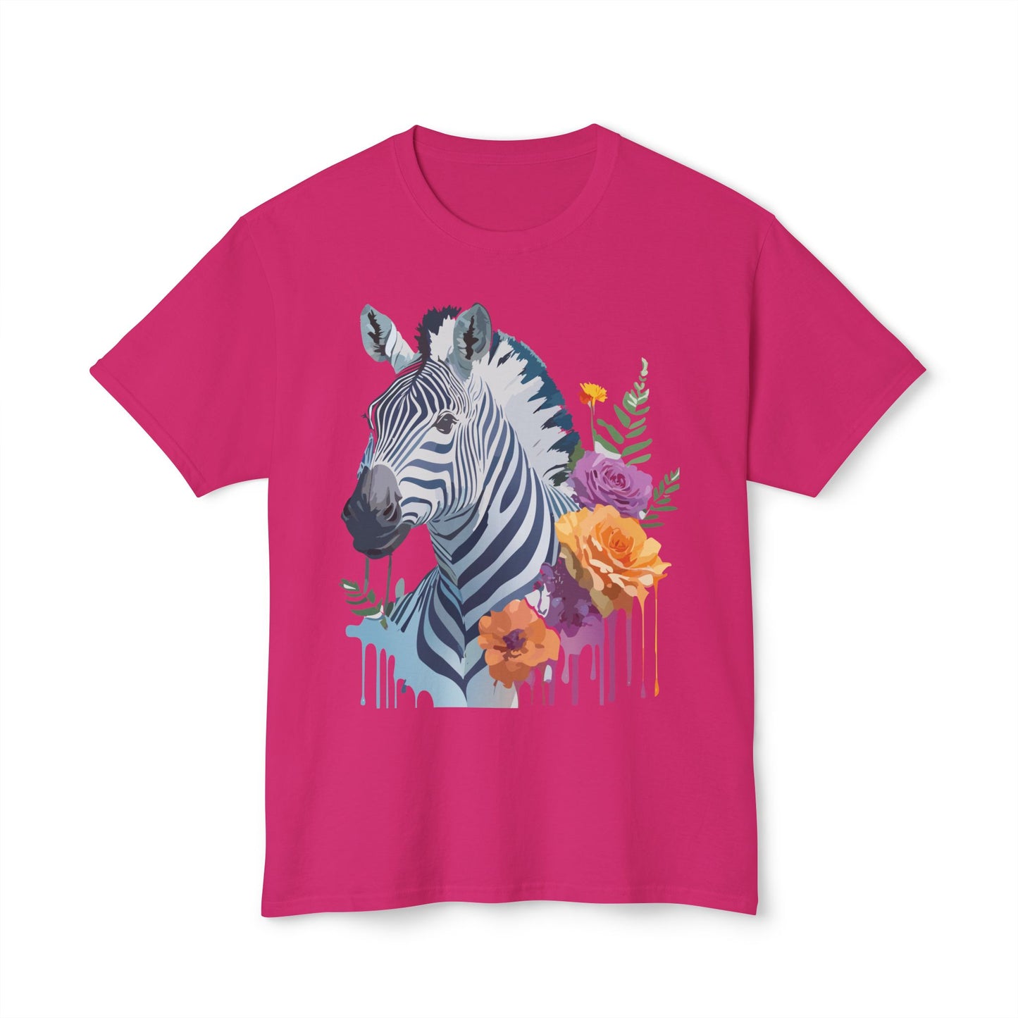Zebra T-Shirt, Vintage Zebra Tee, Floral Tees, Zebra Art Design Shirt, Tee Shirt with Zebra 2