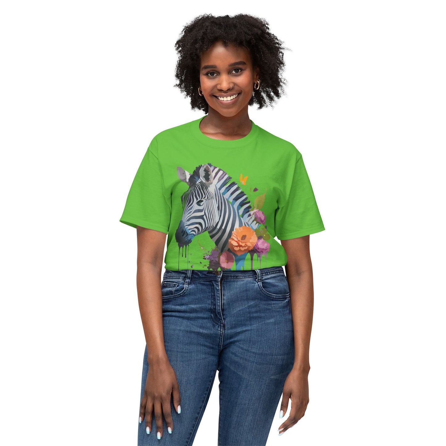 Zebra T-Shirt, Vintage Zebra Tee, Floral Tees, Zebra Art Design Shirt, Tee Shirt with Zebra 9