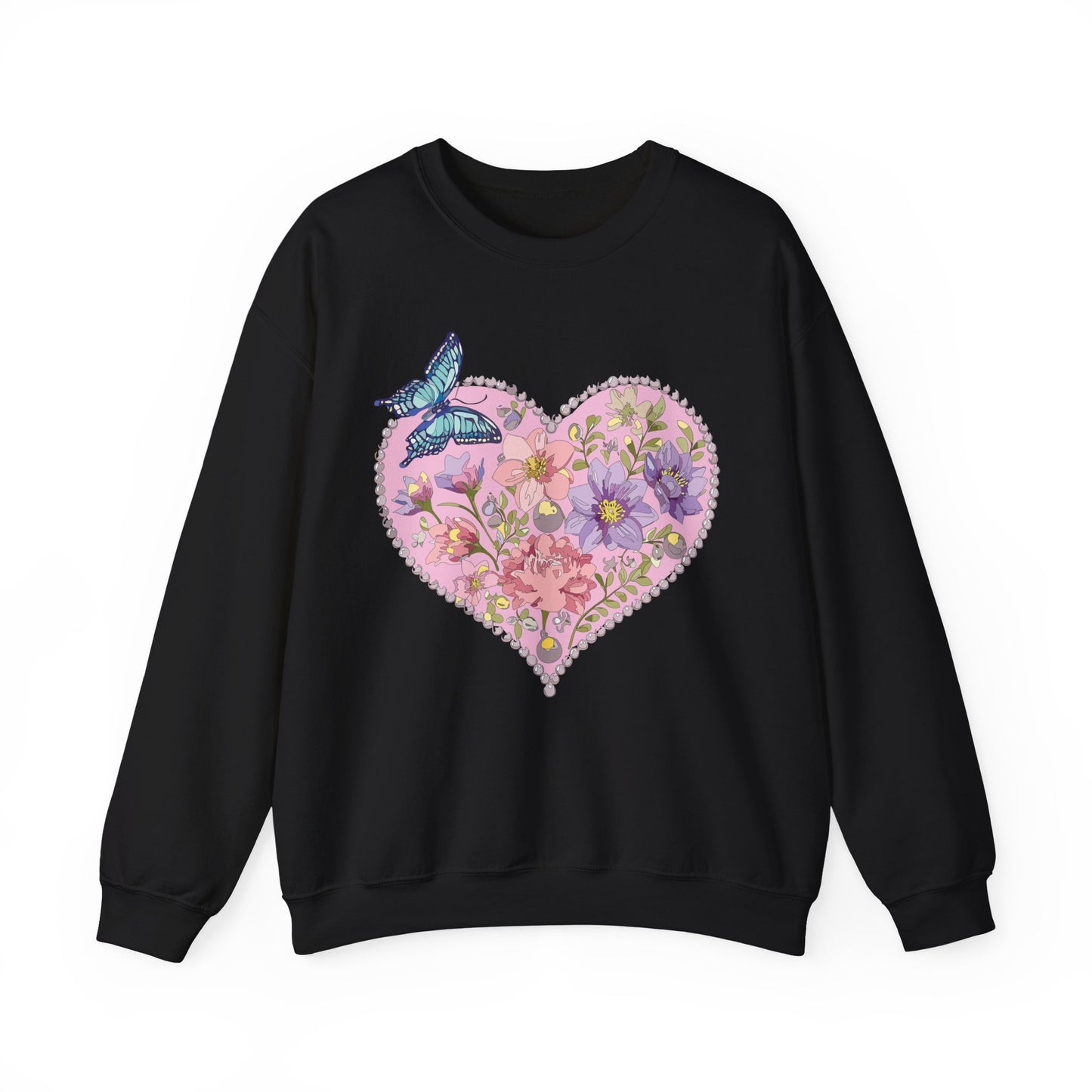 Floral Heart Sweatshirt, Floral Love Sweatshirt, Valentine's Day Sweatshirt, Heart Floral Sweatshirt