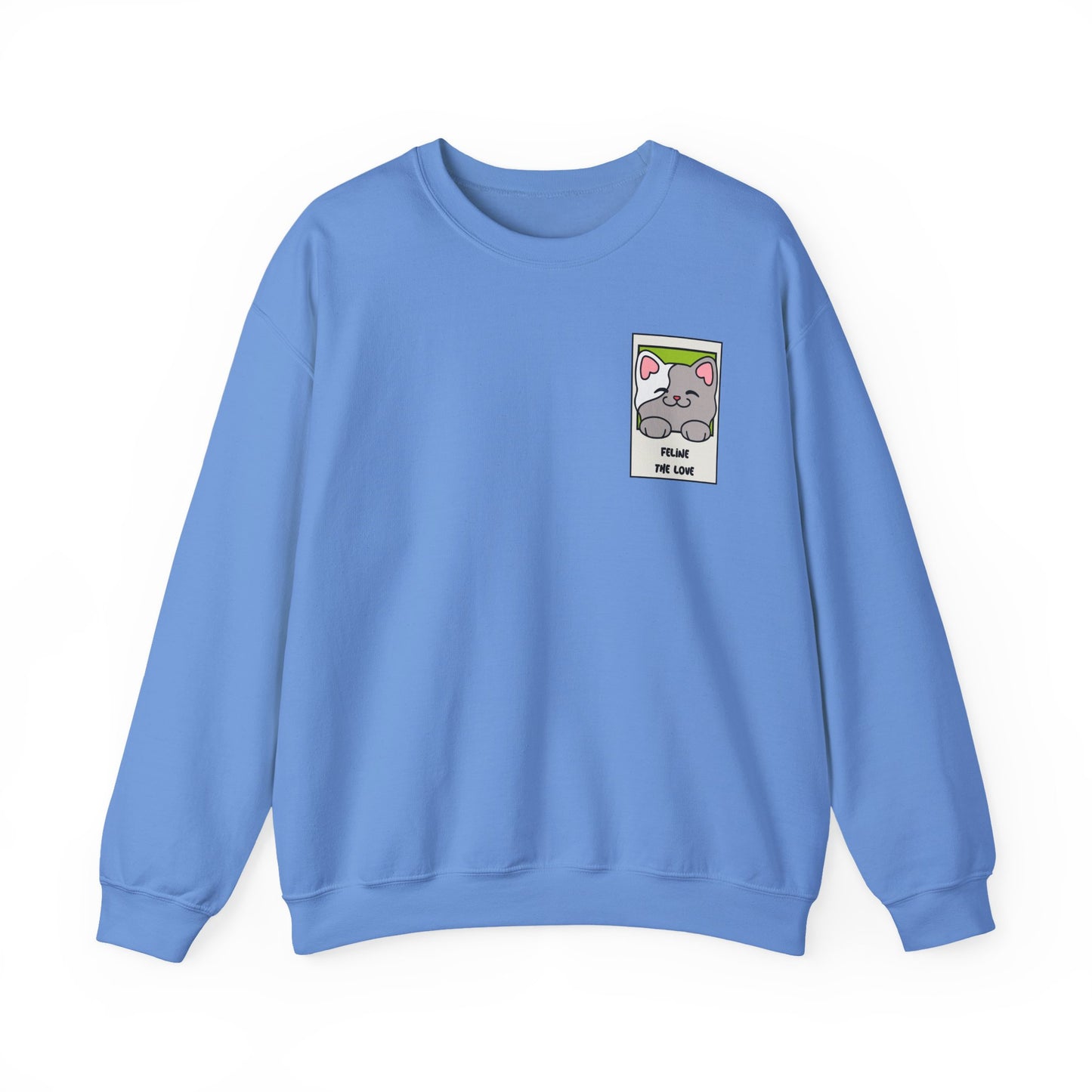 Pocket Cat Sweatshirt Unisex Cat Heart Sweatshirt Valentines Day Gift 50 Percent Cotton Poly Blend