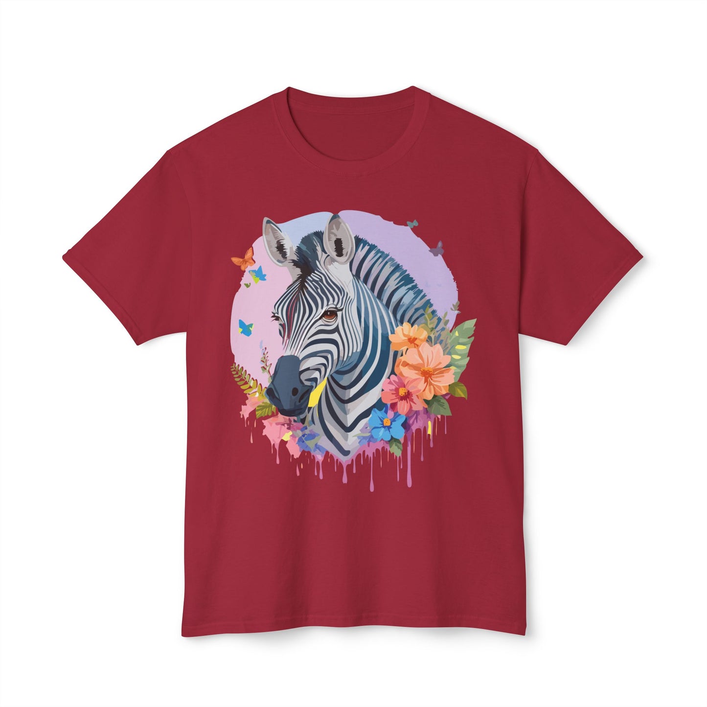 Zebra T-Shirt, Vintage Zebra Tee, Floral Tees, Zebra Art Design Shirt, Tee Shirt with Zebra 3