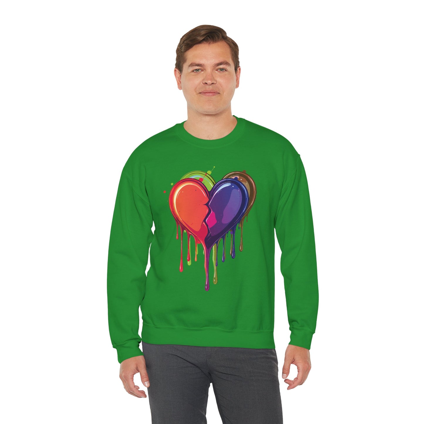 Double Bleeding Heart Sweatshirt, Big Heart Sweatshirt, Love Sweatshirt, Valentine's Day Sweatshirt, Heart Sweatshirt 119