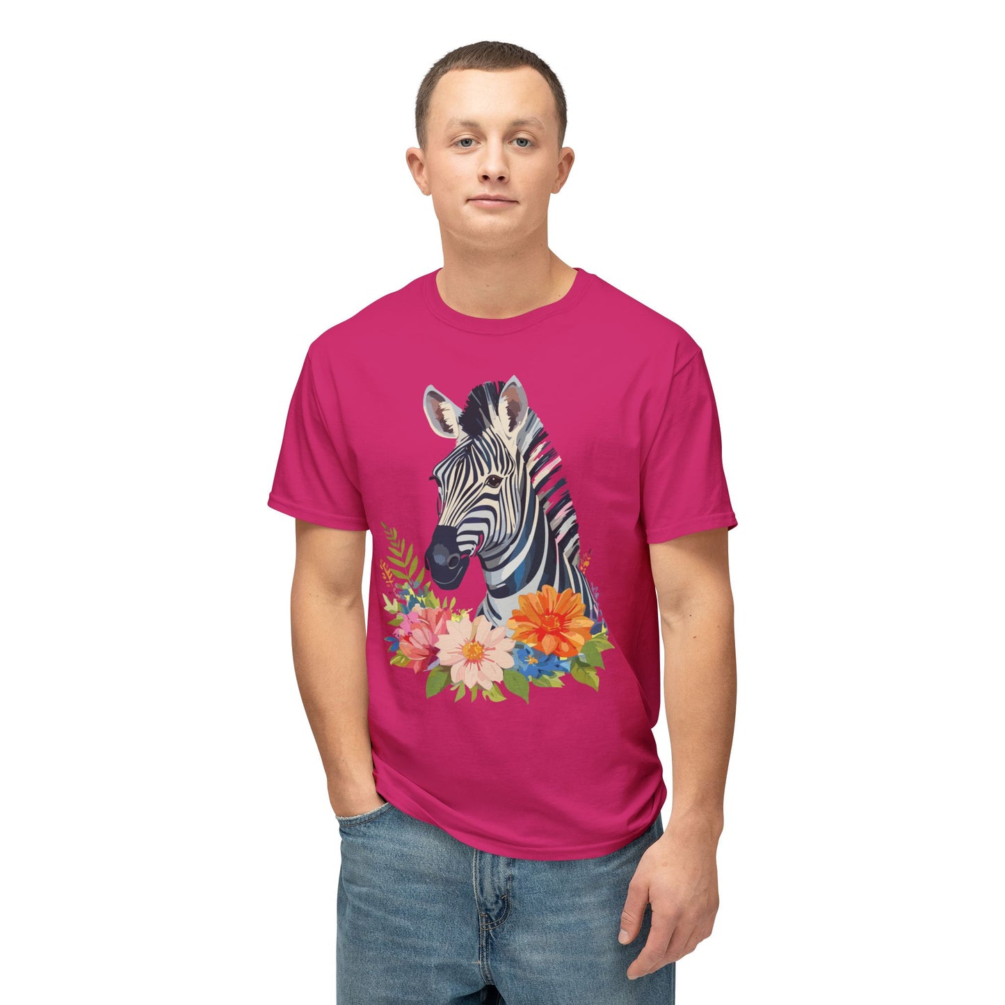 Zebra T-Shirt, Vintage Zebra Tee, Floral Tees, Zebra Art Design Shirt, Tee Shirt with Zebra 6
