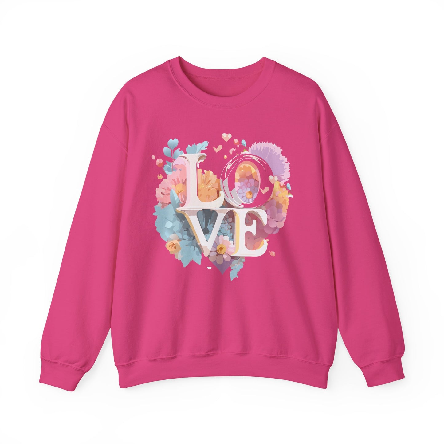 Floral Love Sweatshirt, Valentine's Day Sweatshirt, Love Flower Sweatshirt