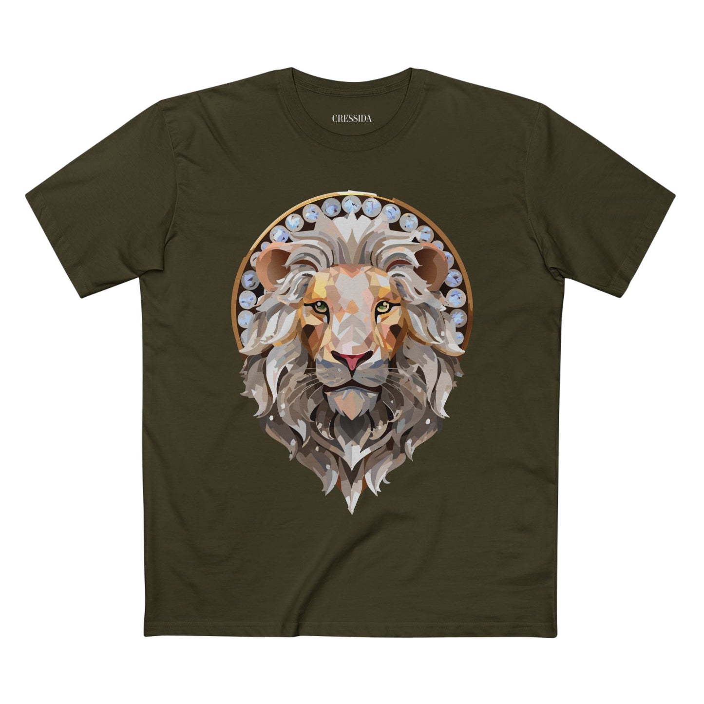 Unisex Animal Print Tee With Antique Medallion Art Design Graphic