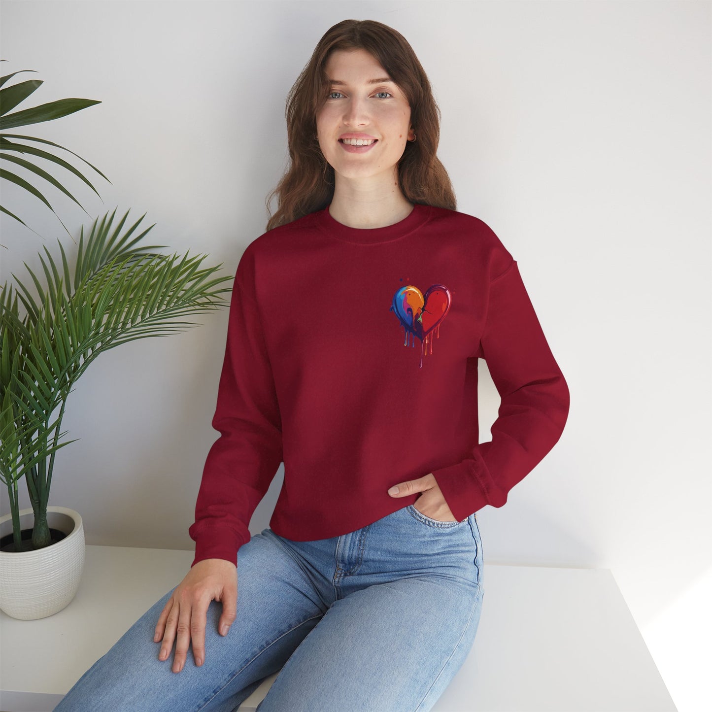 Small Bleeding Heart Sweatshirt, Small Heart Sweatshirt, Valentine's Day Sweatshirt, Heart Sweatshirt 117