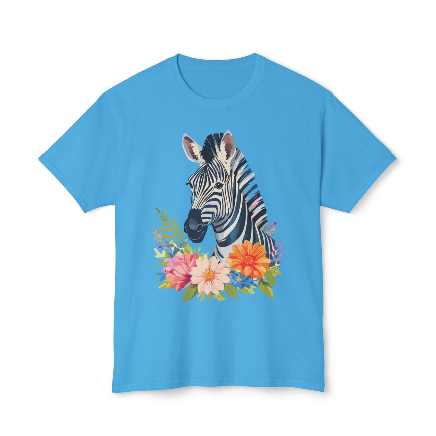 Zebra T-Shirt, Vintage Zebra Tee, Floral Tees, Zebra Art Design Shirt, Tee Shirt with Zebra 6