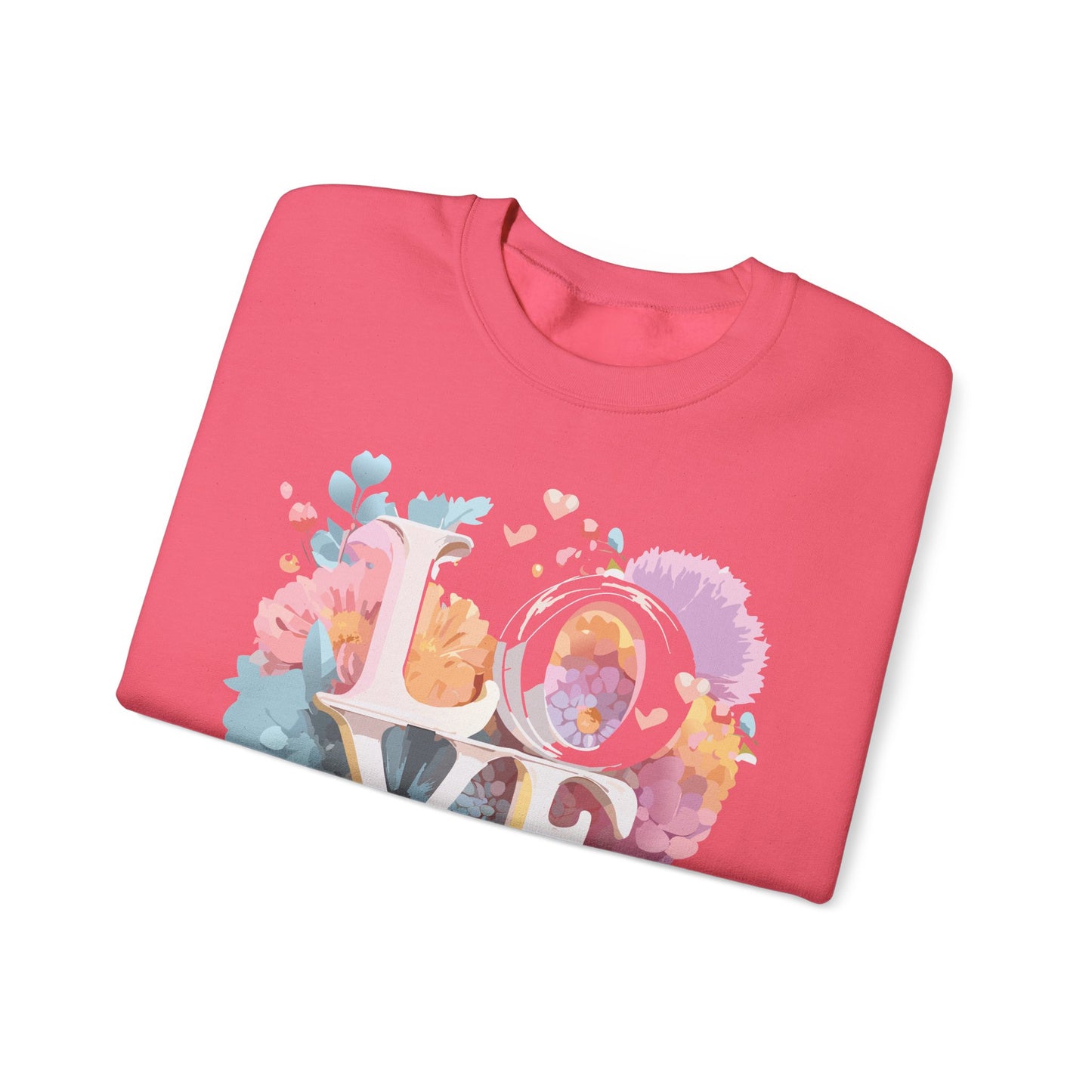 Floral Love Sweatshirt, Valentine's Day Sweatshirt, Love Flower Sweatshirt