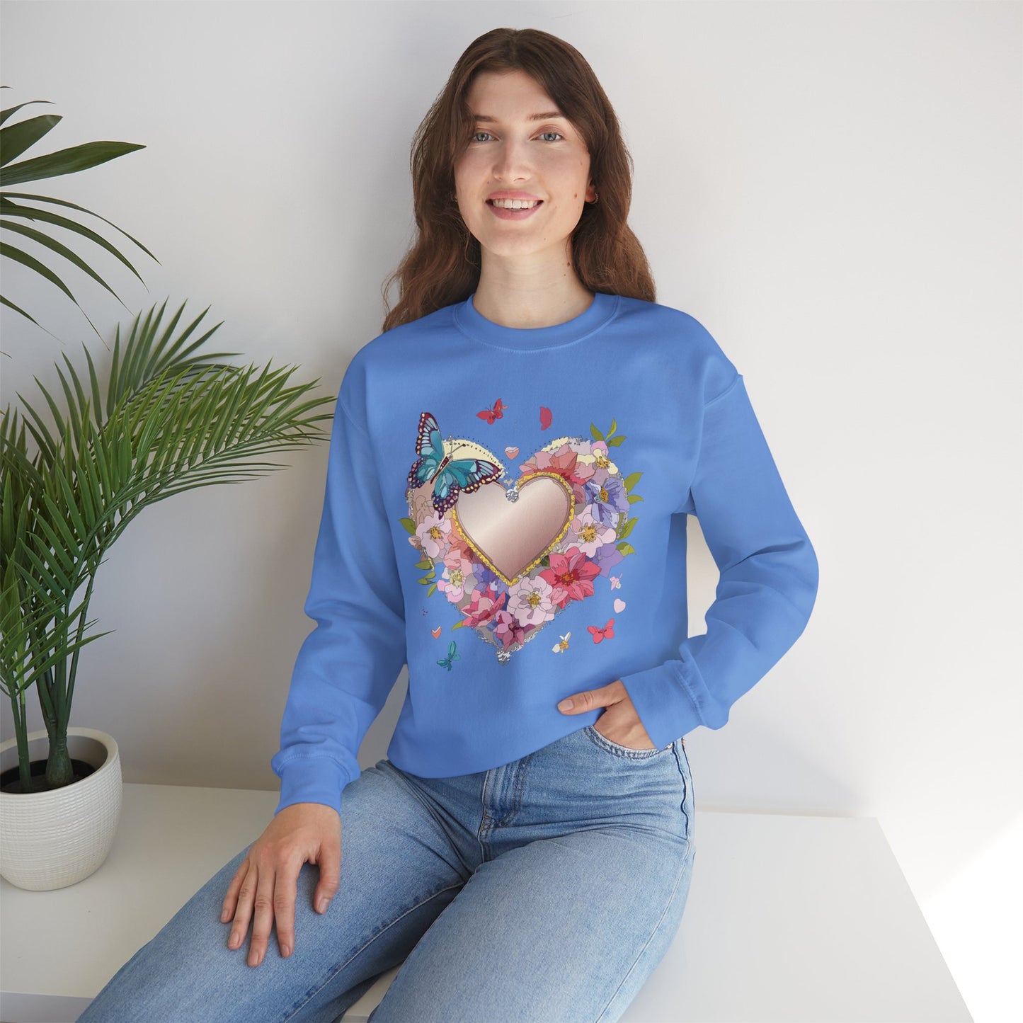 Floral Heart Sweatshirt, Floral Love Sweatshirt, Valentine's Day Sweatshirt, Heart Floral Sweatshirt