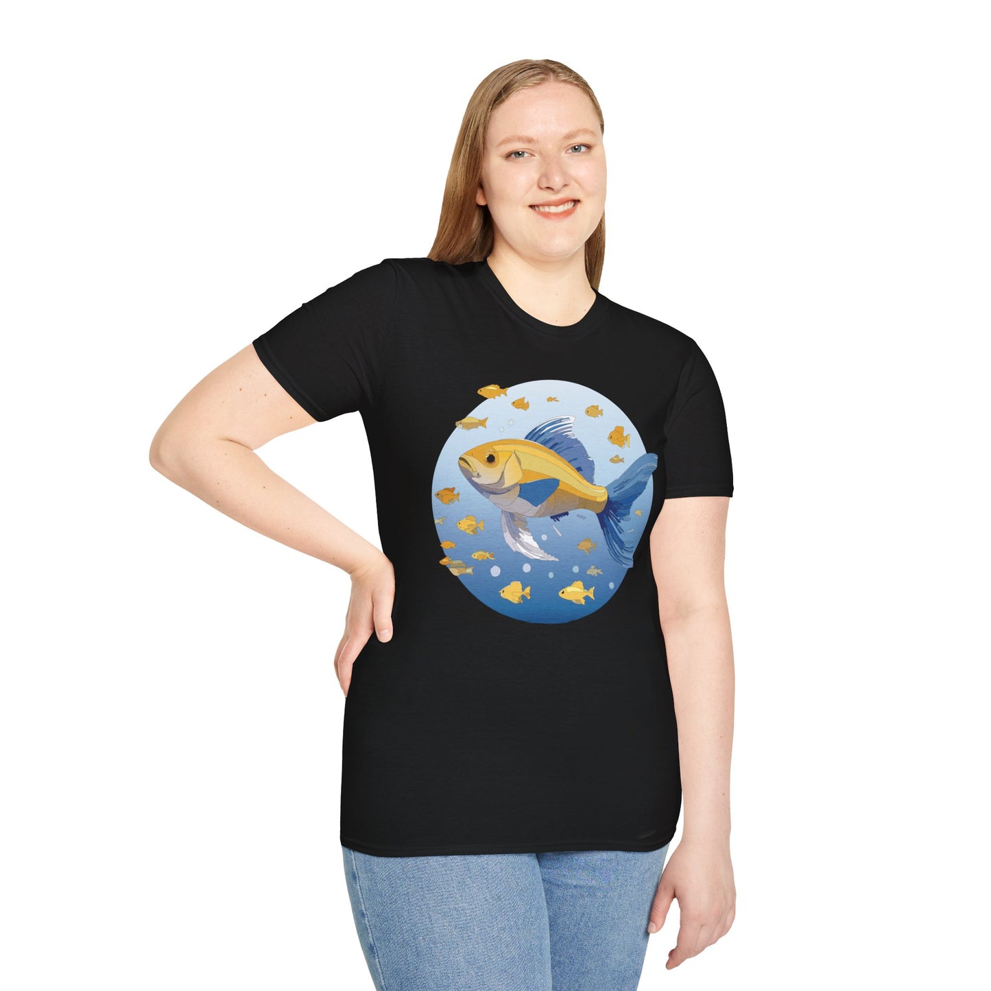 Fish Art Design Shirt, T Shirt with Fish, Graphic Shirt, Tee Shirt with Graphic Design, Shirt with Fish Graphic Art