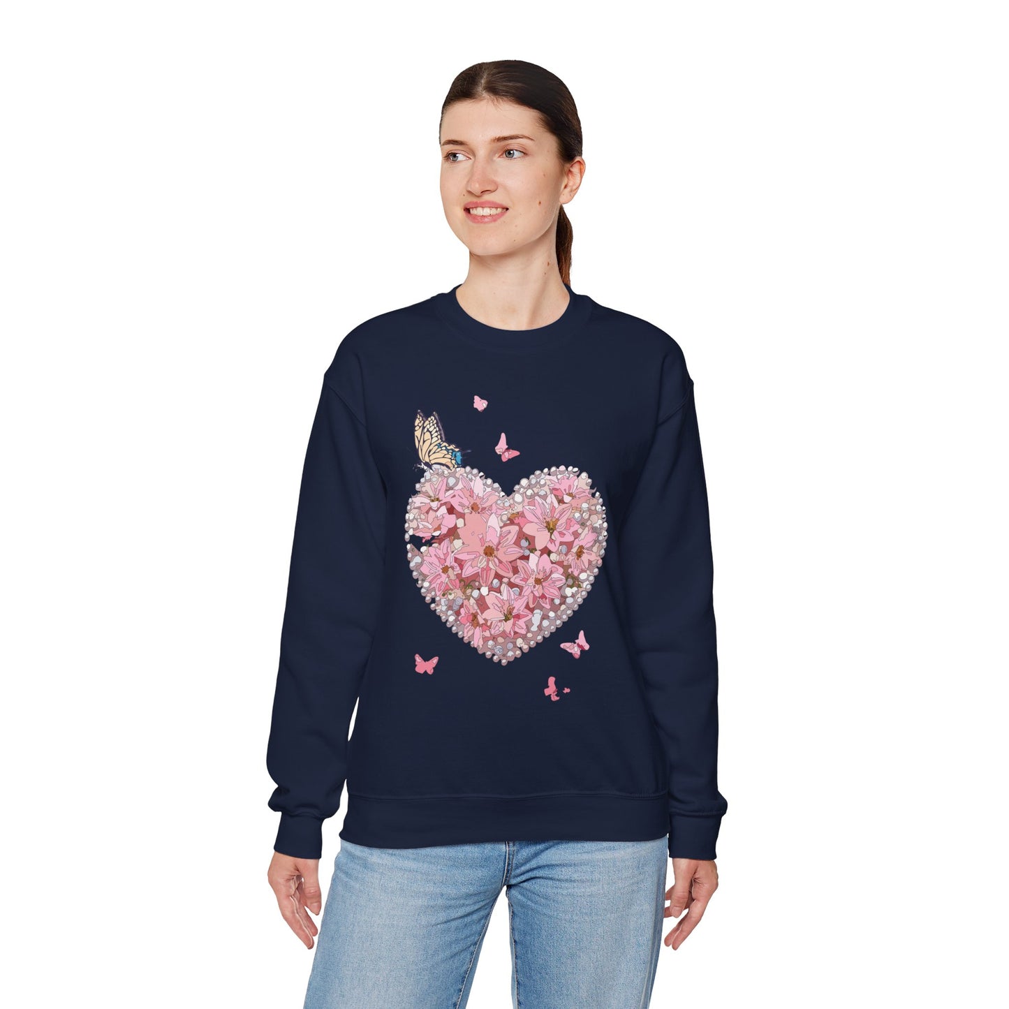 Floral Heart Sweatshirt, Floral Love Sweatshirt, Valentine's Day Sweatshirt, Heart Floral Sweatshirt
