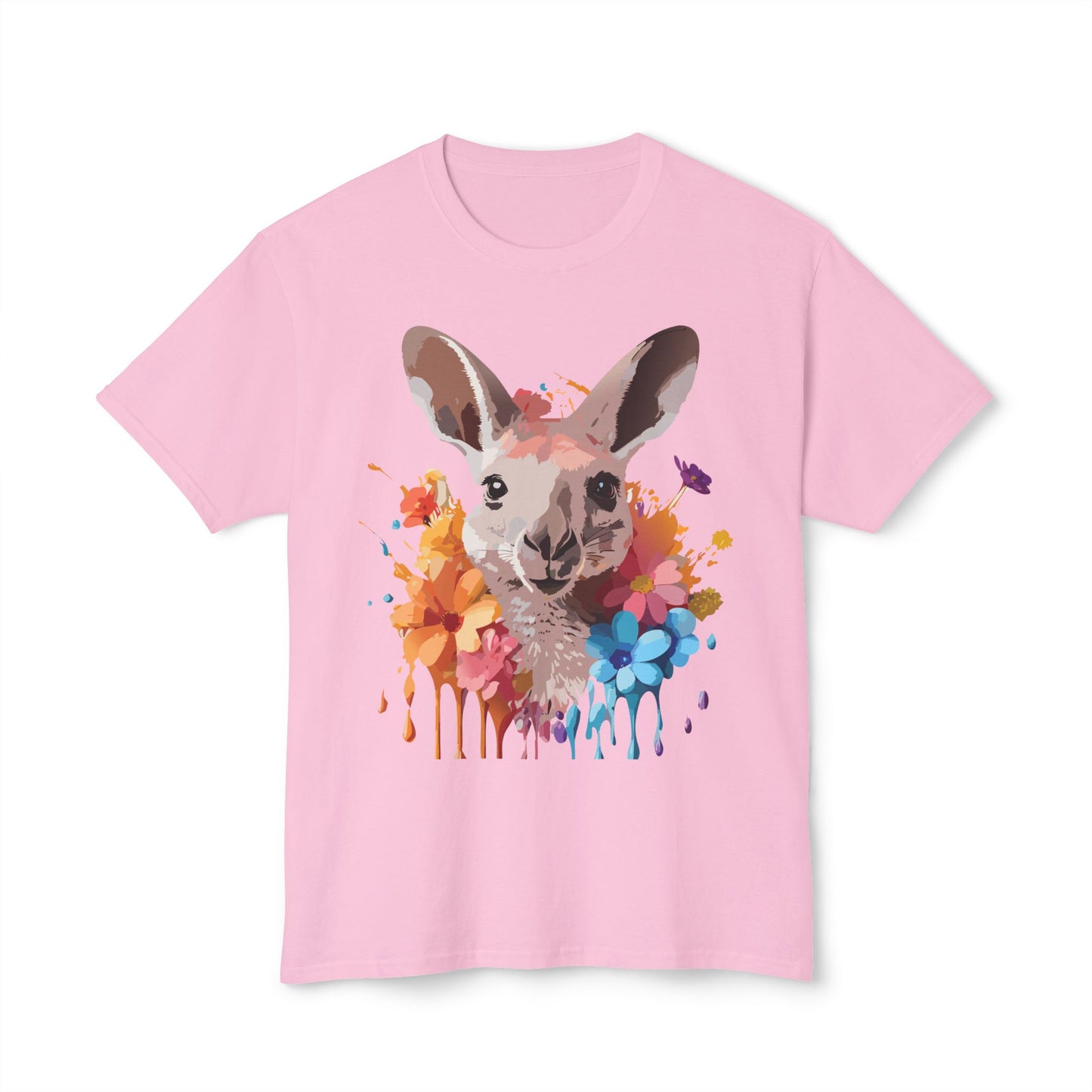 Kangaroo T-Shirt, Vintage Kangaroo Tee, Floral Tees, Kangaroo Art Design Shirt, Tee Shirt with Kangaroo 1