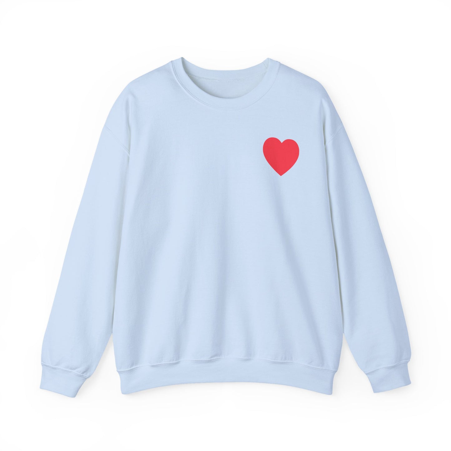 Small Red Heart Sweatshirt Unisex Love Design Gildan 18000 Heavy Blend Crewneck Valentines Day