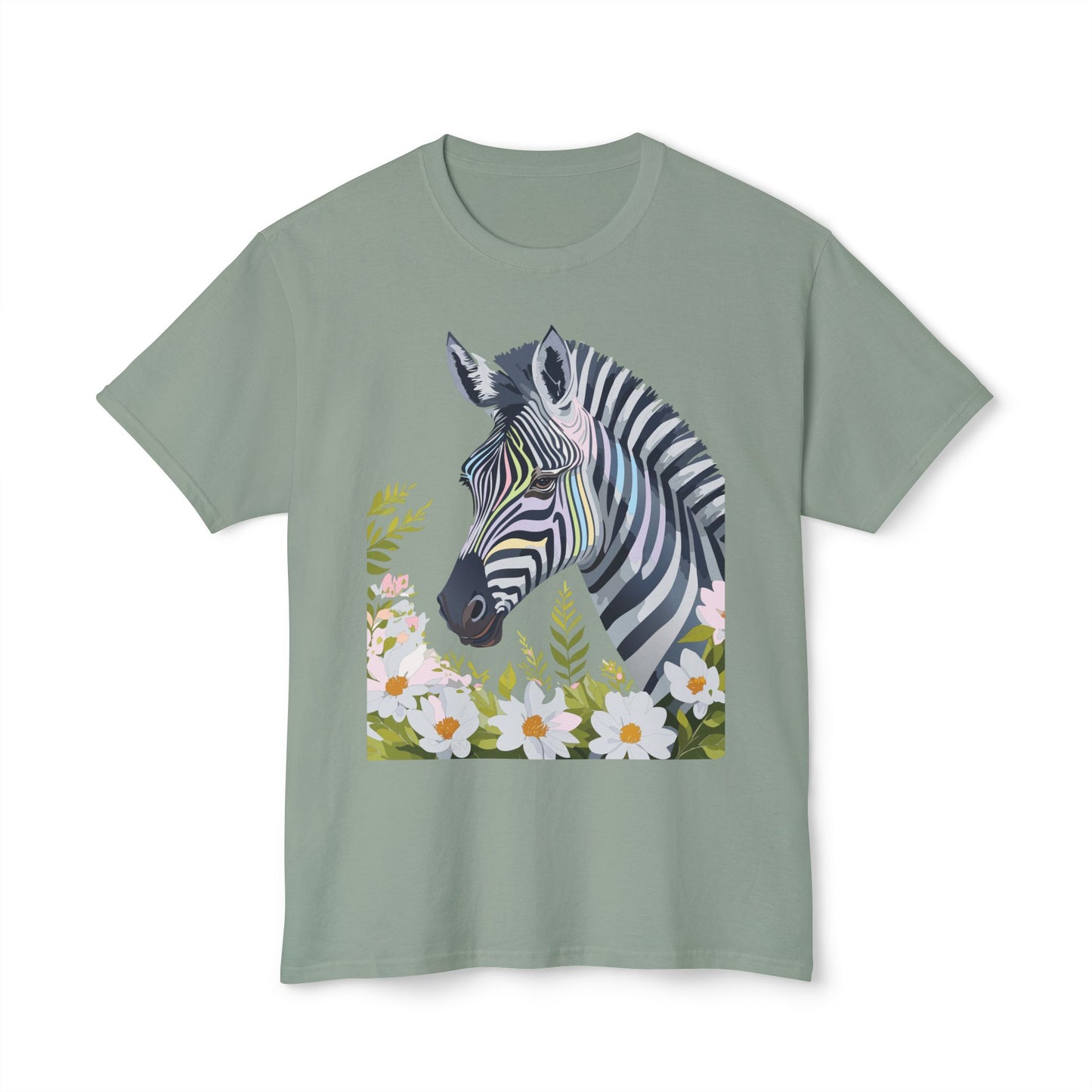 Zebra T-Shirt, Vintage Zebra Tee, Floral Tees, Zebra Art Design Shirt, Tee Shirt with Zebra 7