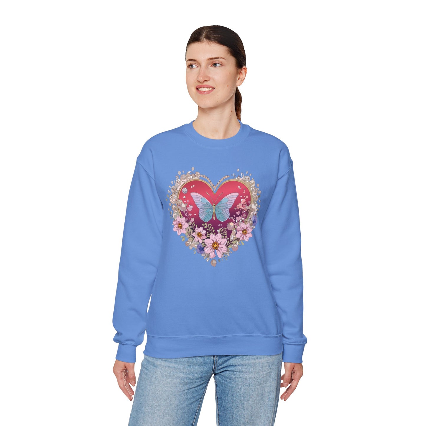 Floral Heart Sweatshirt, Floral Love Sweatshirt, Valentine's Day Sweatshirt, Heart Floral Sweatshirt