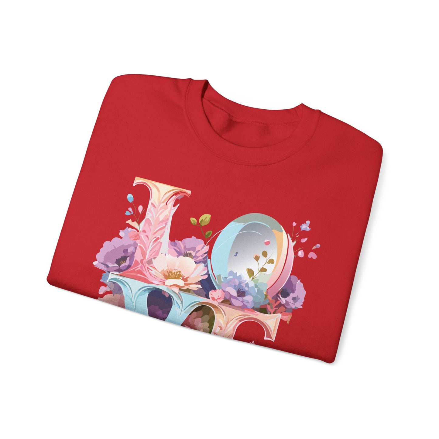 Floral Love Sweatshirt, Valentine's Day Sweatshirt, Love Flower Sweatshirt
